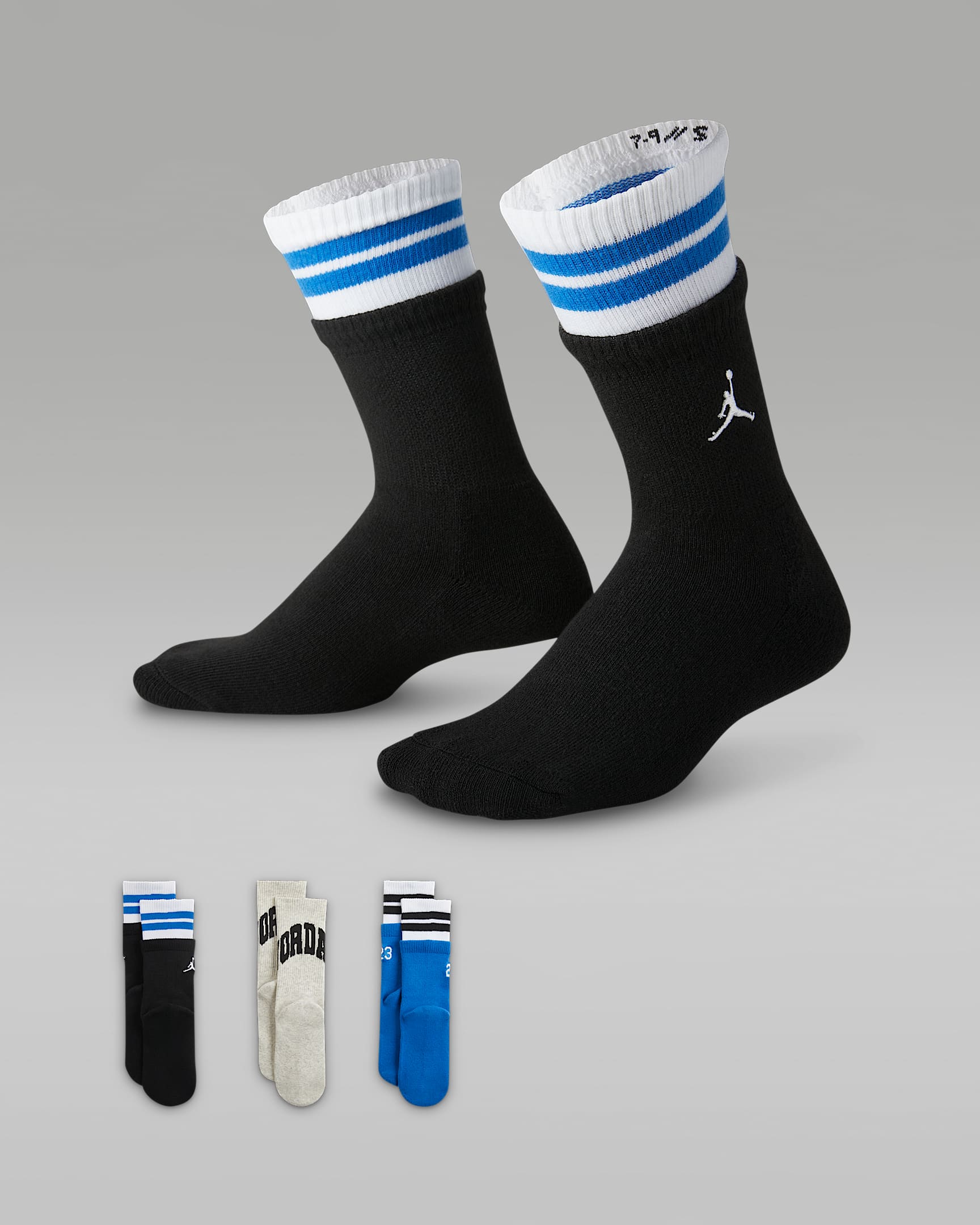 Jordan MVP 大童中筒运动袜(3 双) - 调色桦树色