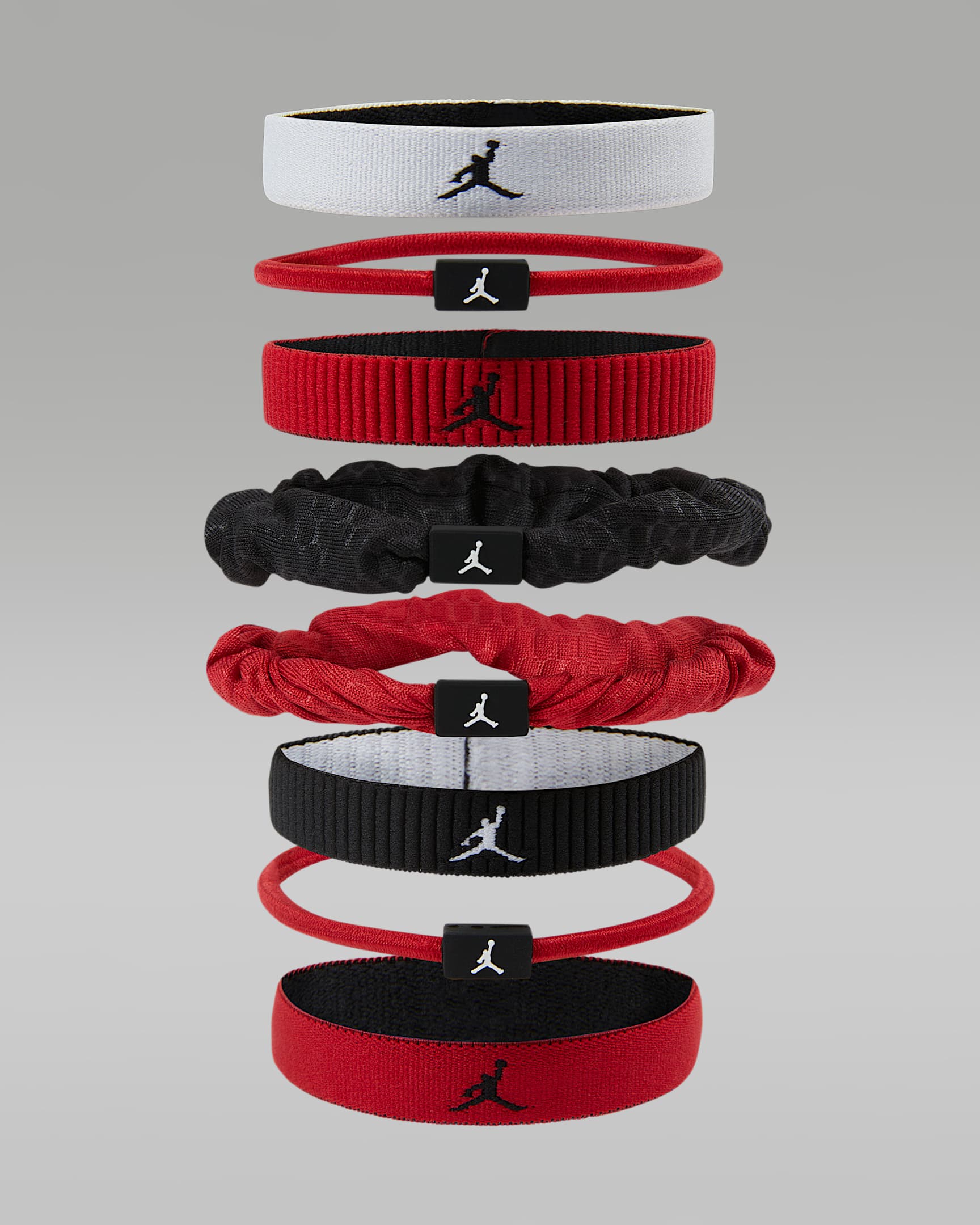 Jordan Sport 弹性发圈(8 条) - 白色/健身红/黑