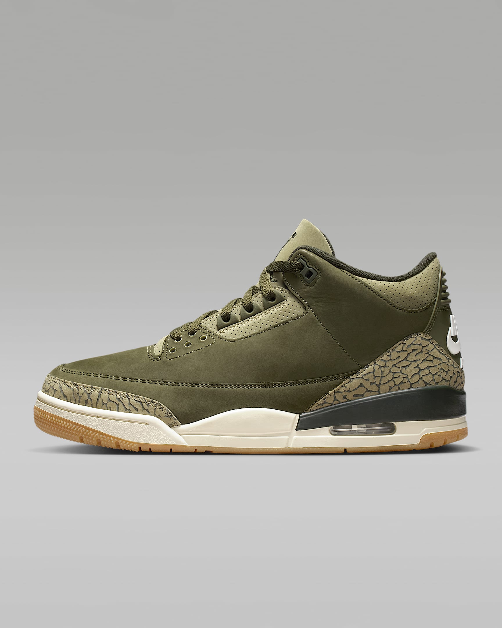 Air Jordan 3 Retro 复刻男子运动鞋缓震 - 中橄榄绿/橄榄绿/帆白/红杉绿