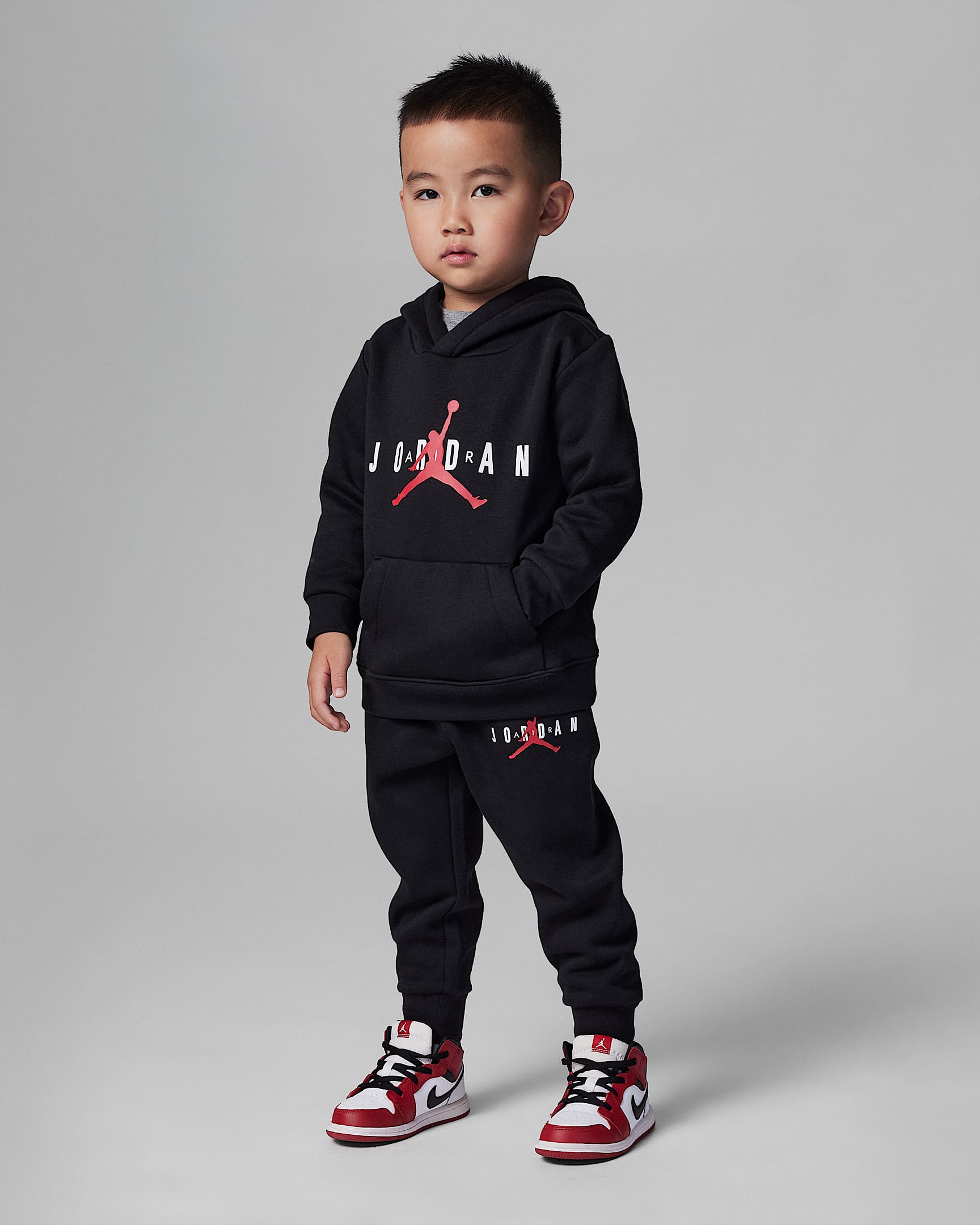 Jordan Jumpman 婴童套头连帽衫和长裤套装 - 黑