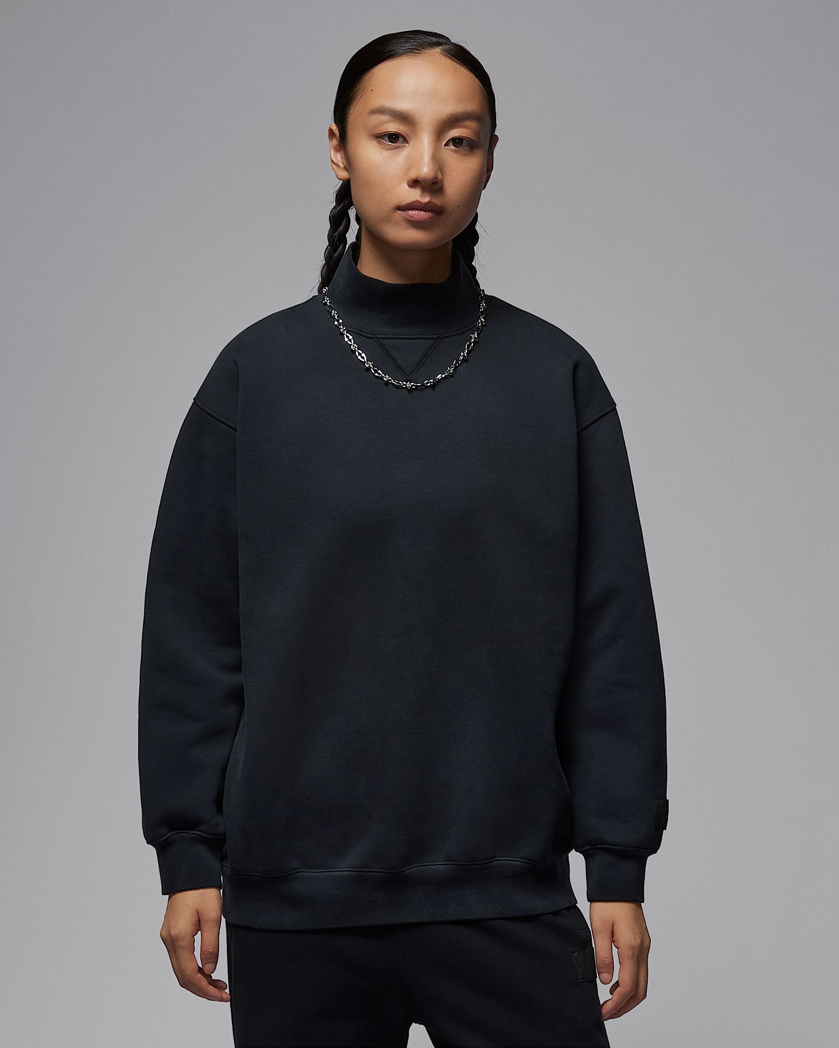 Jordan Flight Fleece 女子加绒运动衫 - 黑/暗烟灰