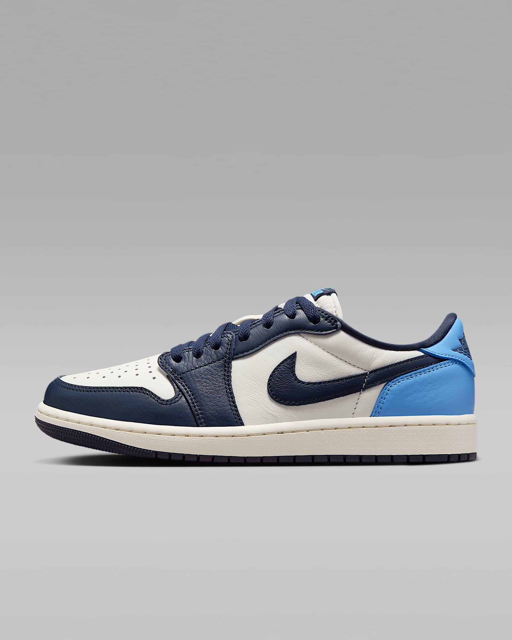 Air Jordan 1 Low OG "Obsidian" 男子运动鞋 - 黑曜石色/帆白/大学蓝