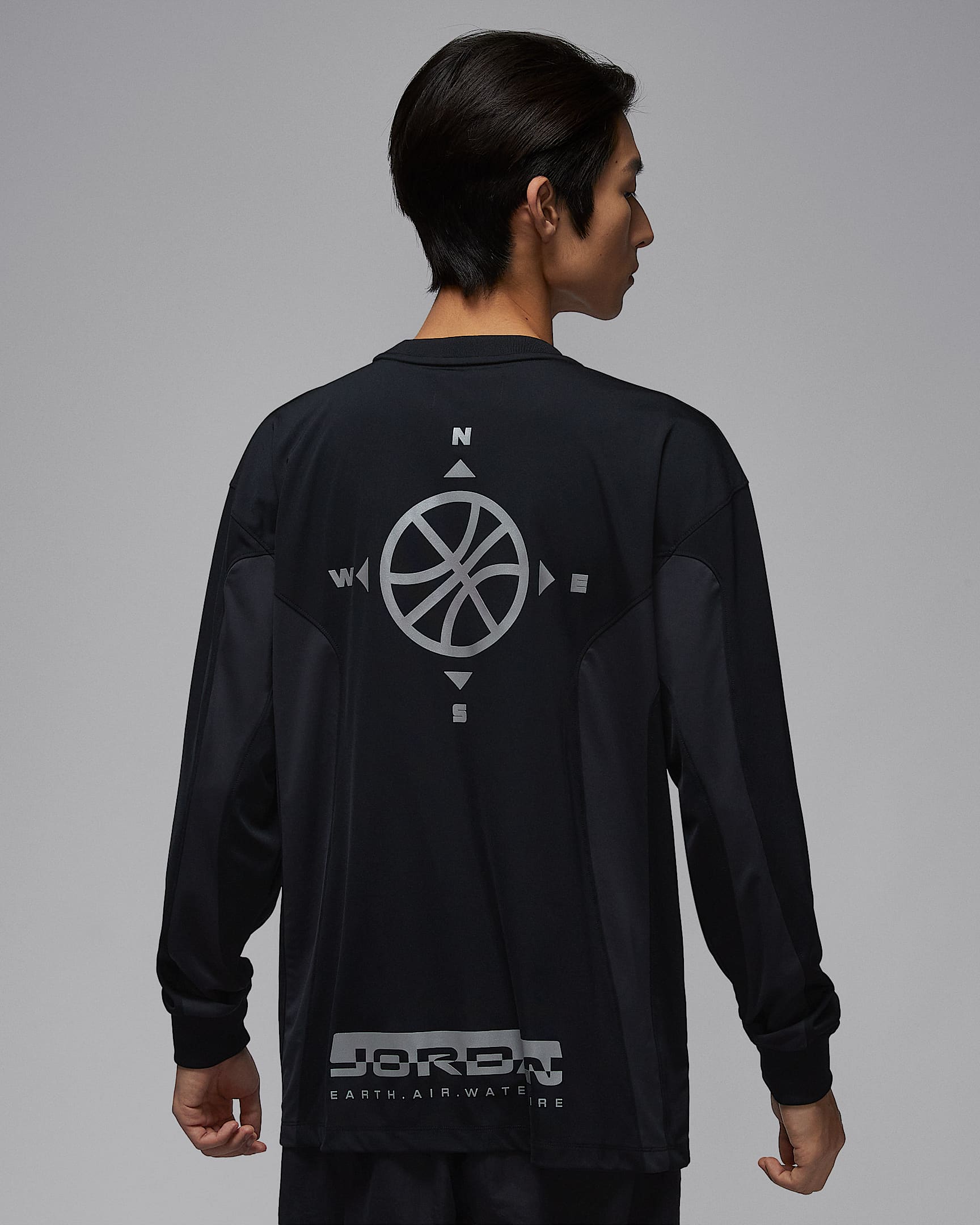 Jordan Brooklyn Hike Mike 男子印花球衣 - 黑/灰黑