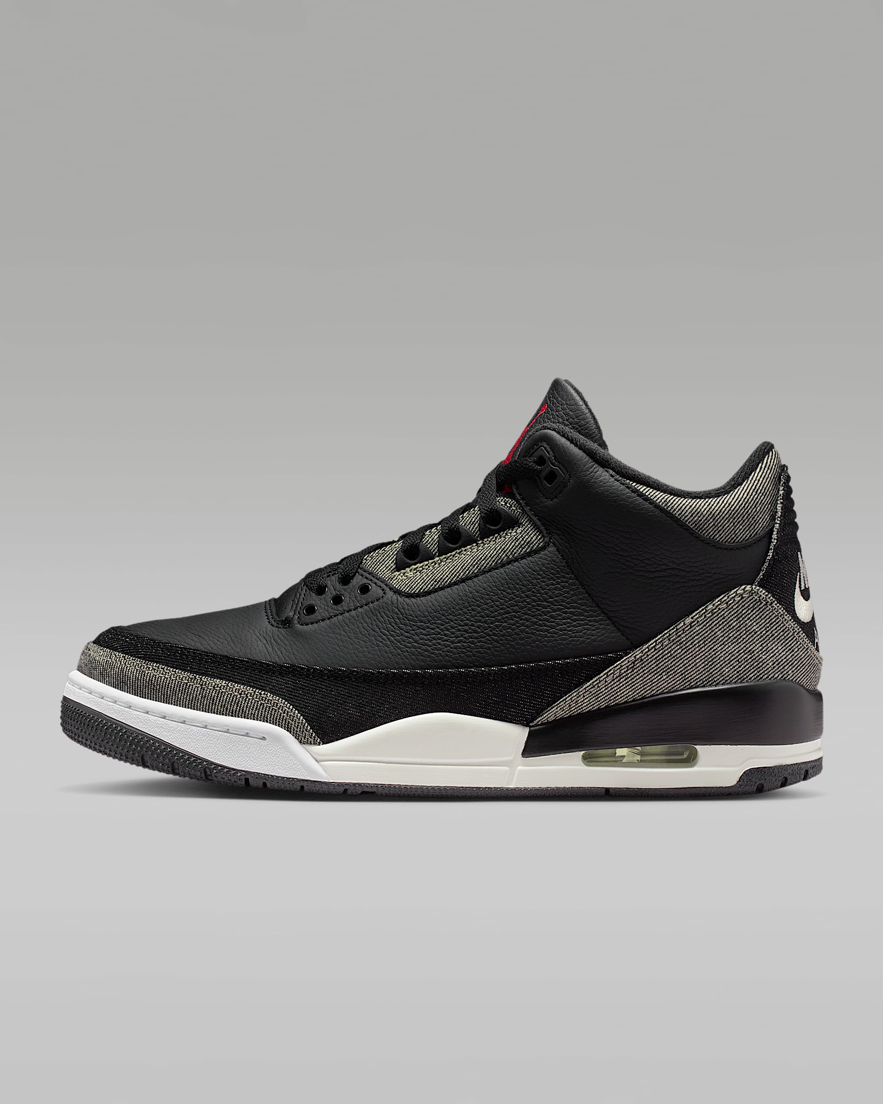 Air Jordan 3 x Levi's® "Black and White" 男子运动鞋 - 牛仔蓝/健身红/黑