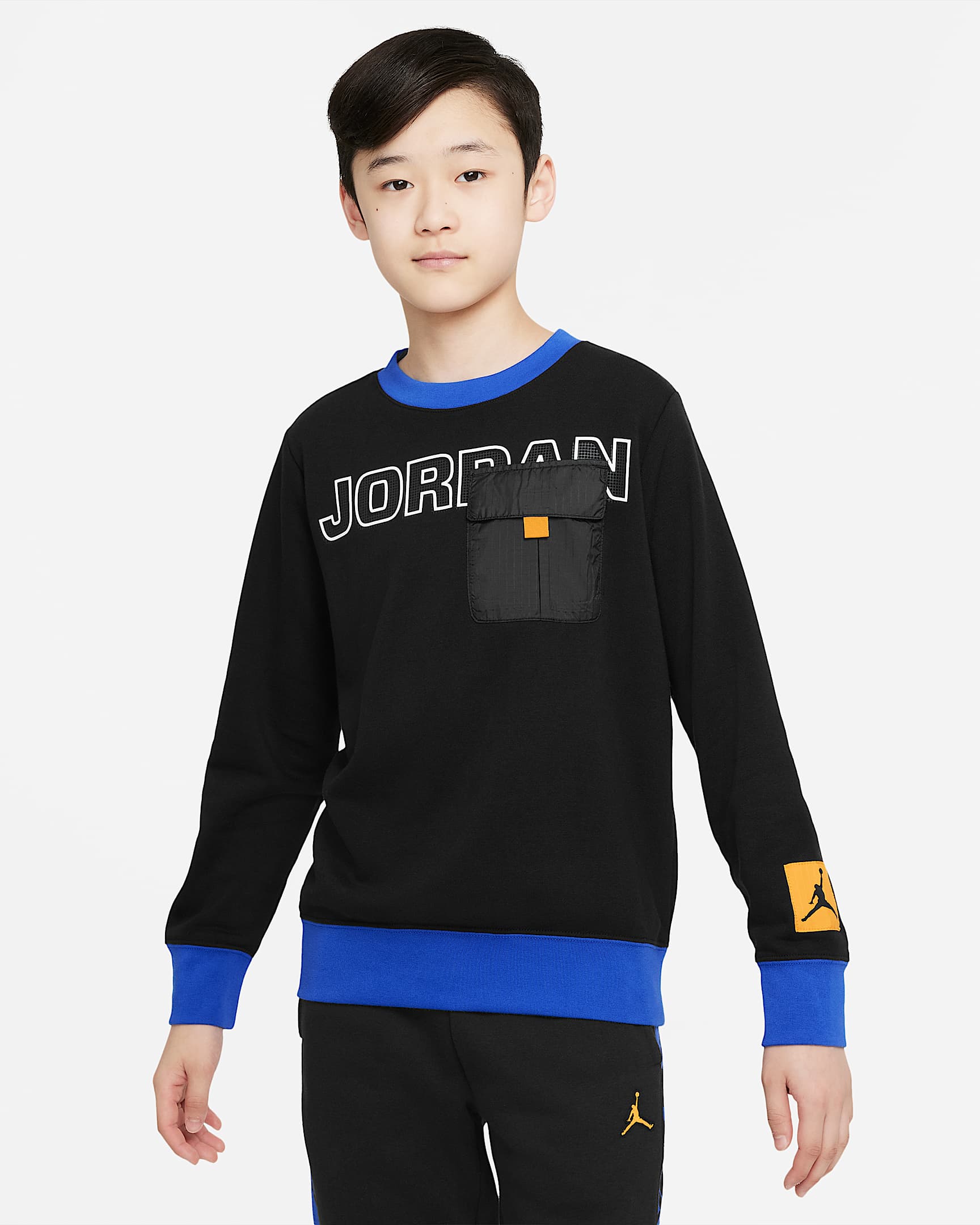 Jordan 大童(男孩)圆领上衣 - 黑