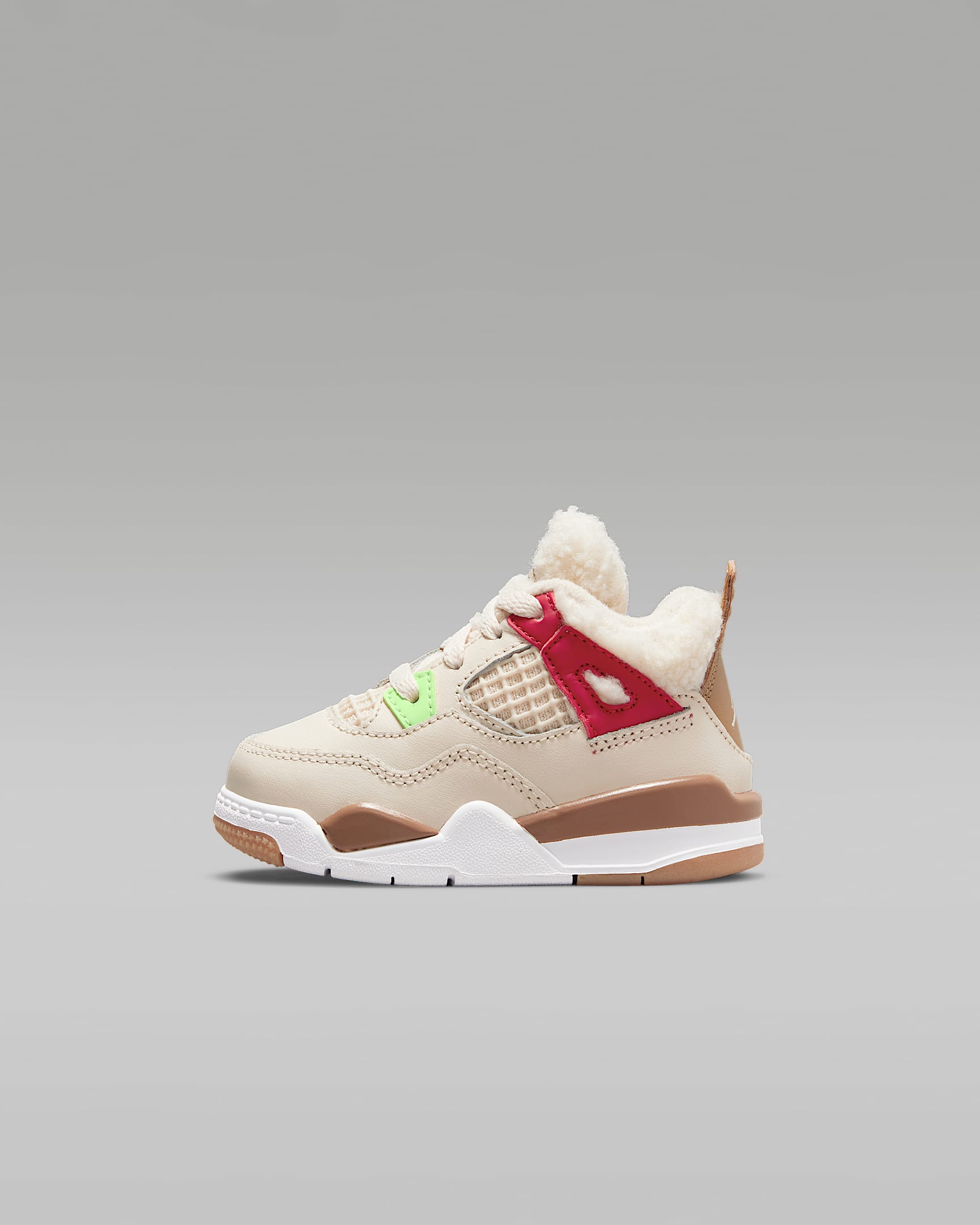 Jordan 4 Retro (TD) 复刻婴童运动童鞋 - 珍珠白/健身红/光辉绿黄/暗浮木棕