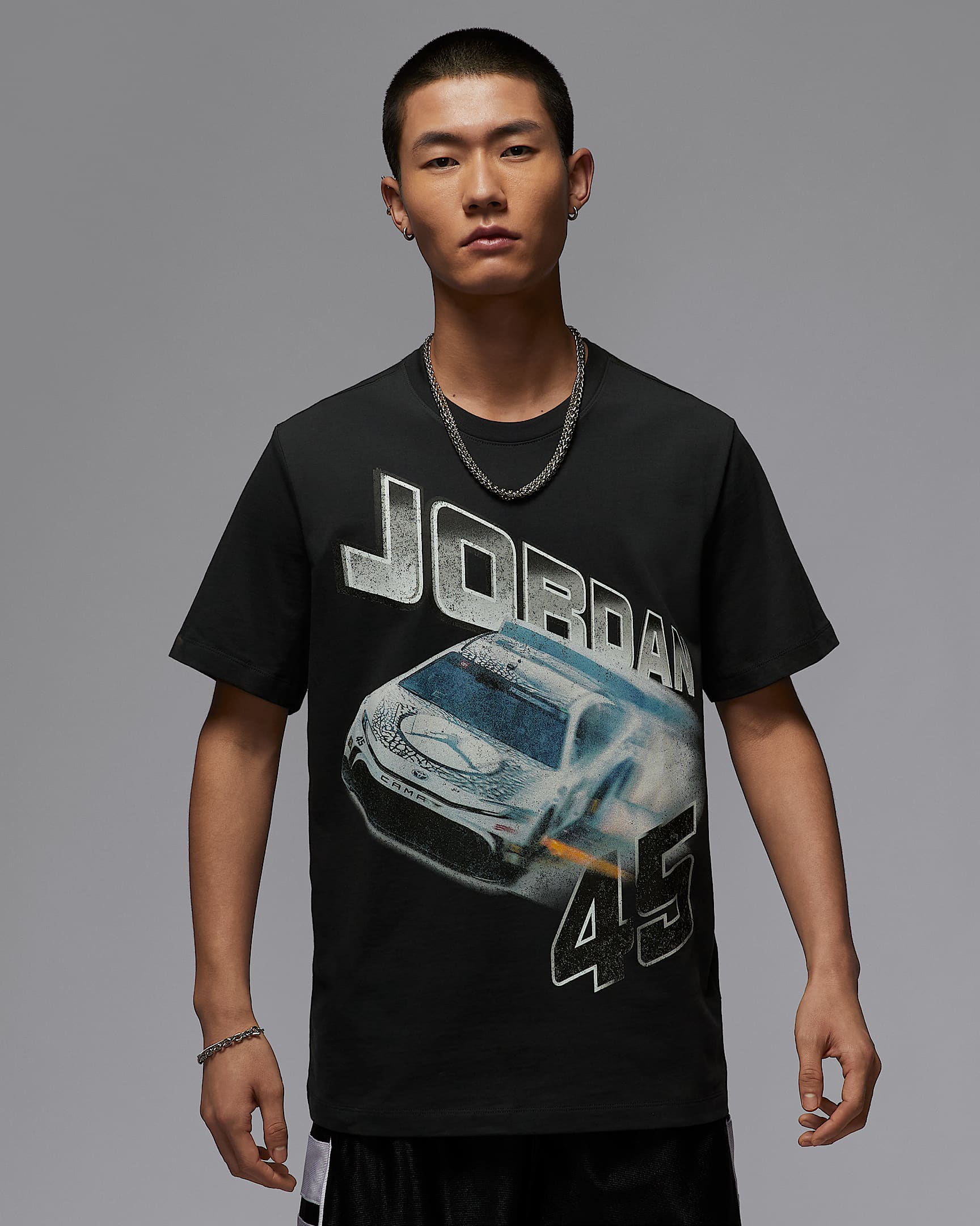 Jordan Brand 男子T恤 - 灰黑/帆白