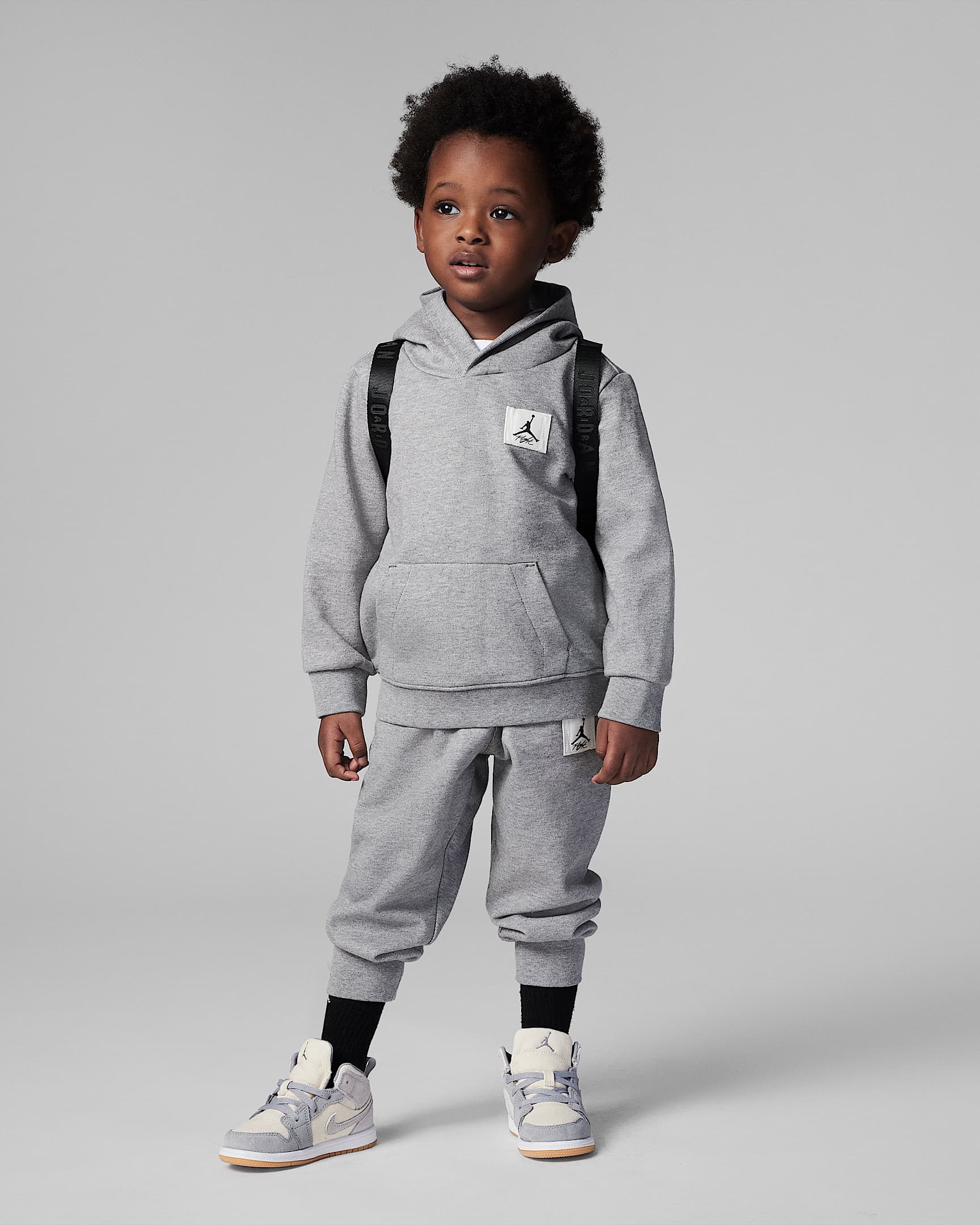 Jordan Jumpman 婴童套头连帽衫和长裤套装 - 碳素灰