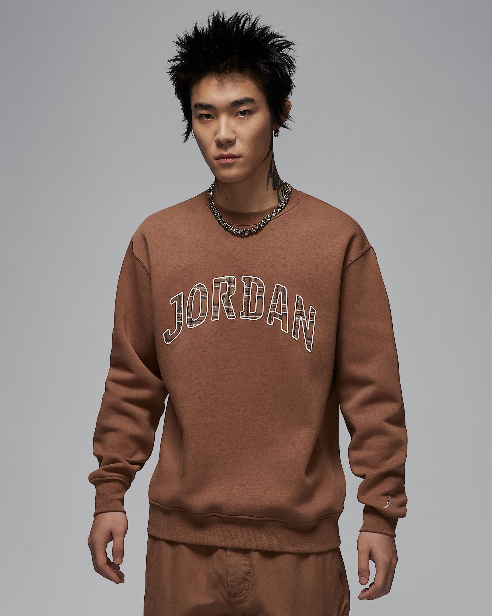 Jordan Essentials 男子加绒圆领运动衫 - 古棕色/帆白