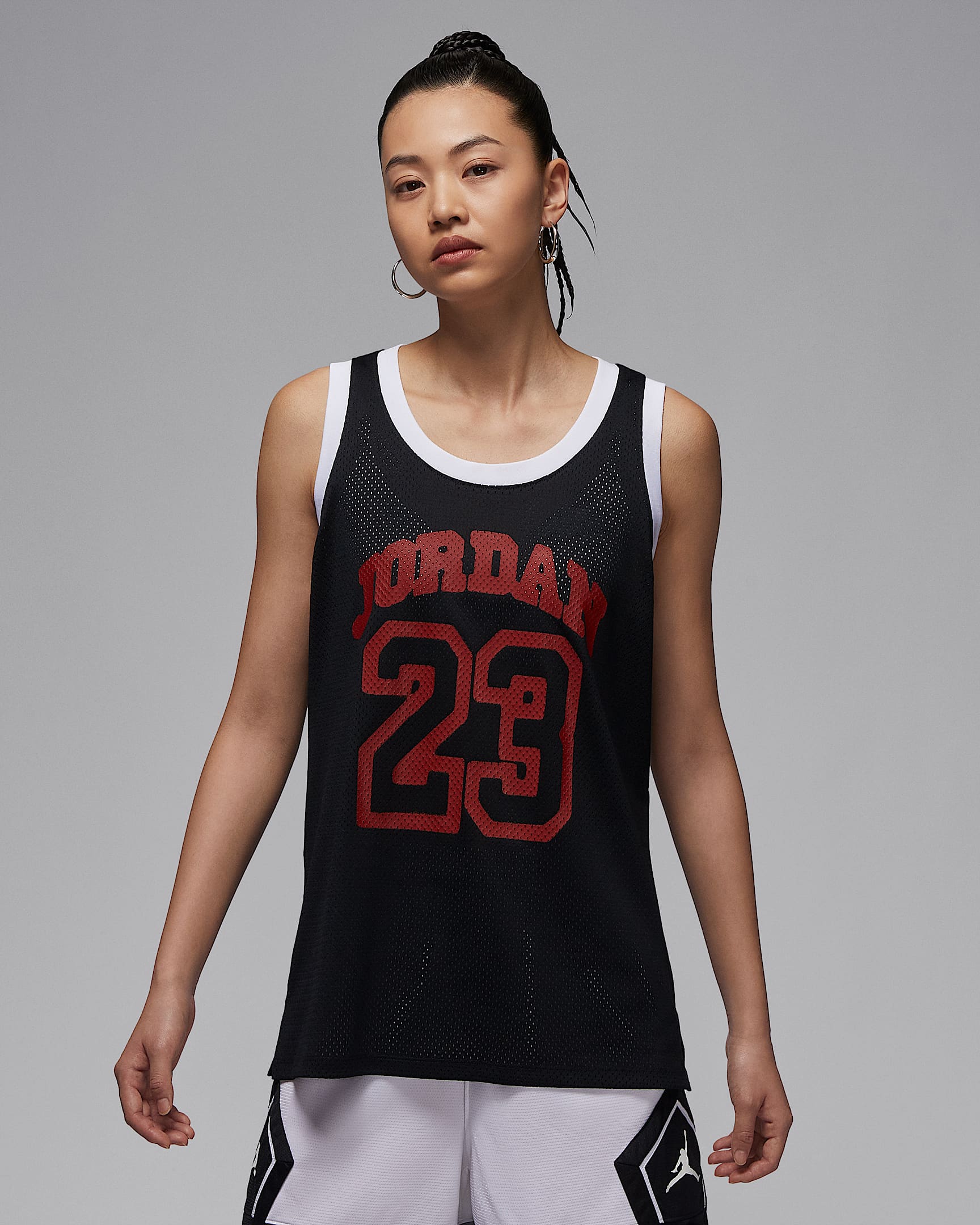 Jordan 女子球衣 - 黑/校园红/白色