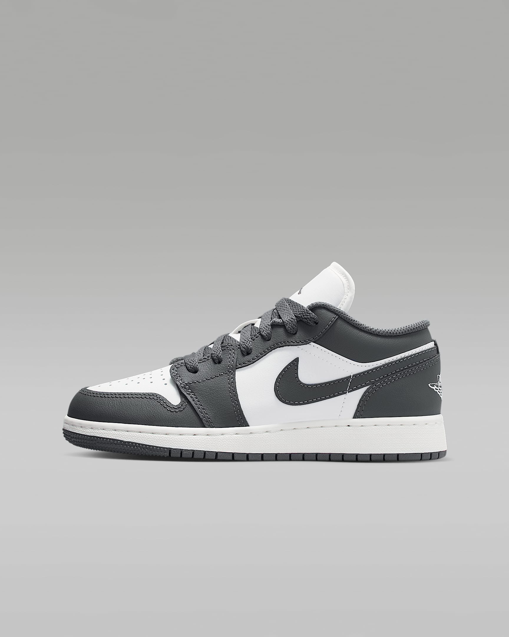 Air Jordan 1 Low 大童运动鞋 - 铁灰/山峰白