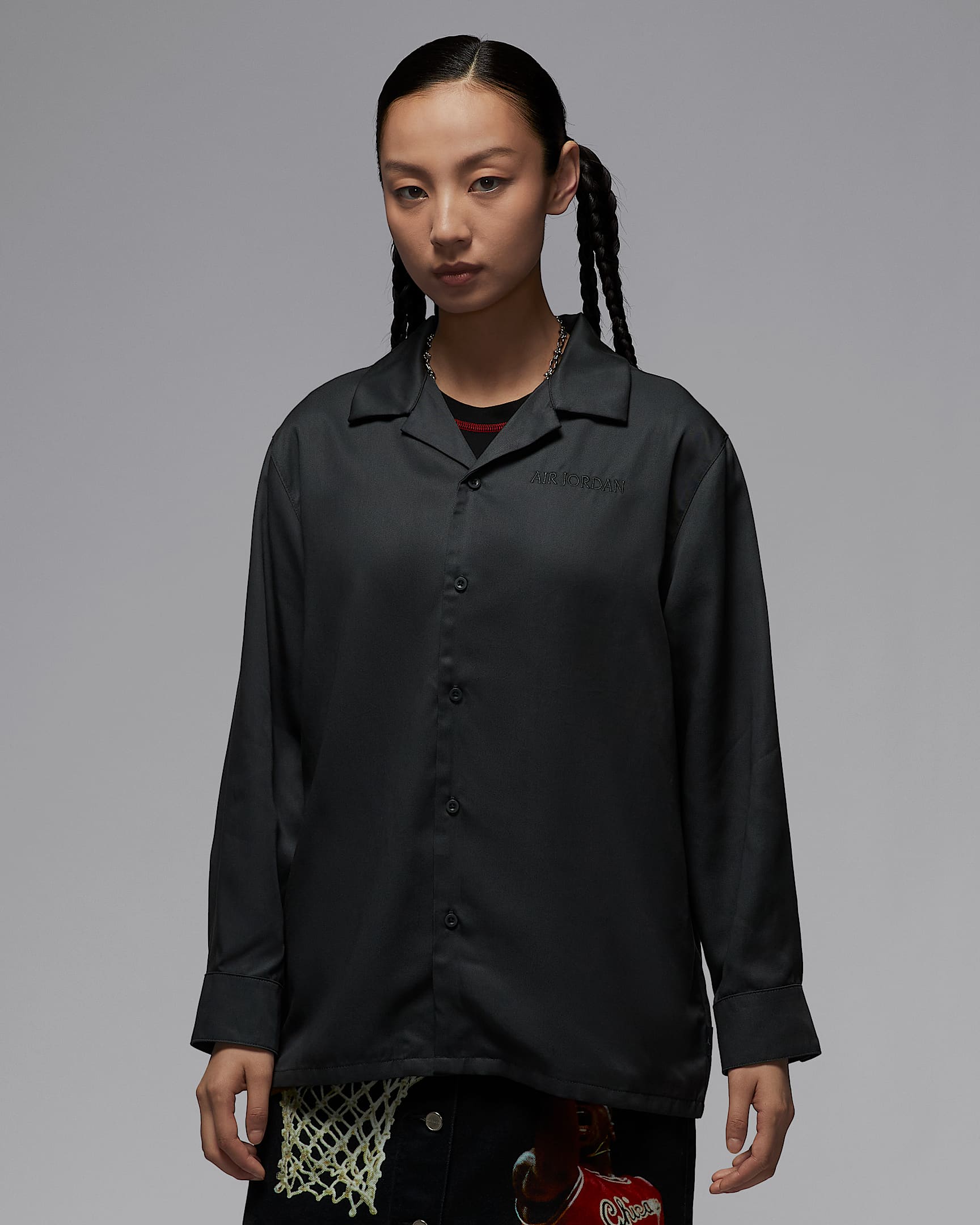 Air Jordan 女子长袖梭织上衣 - 暗烟灰