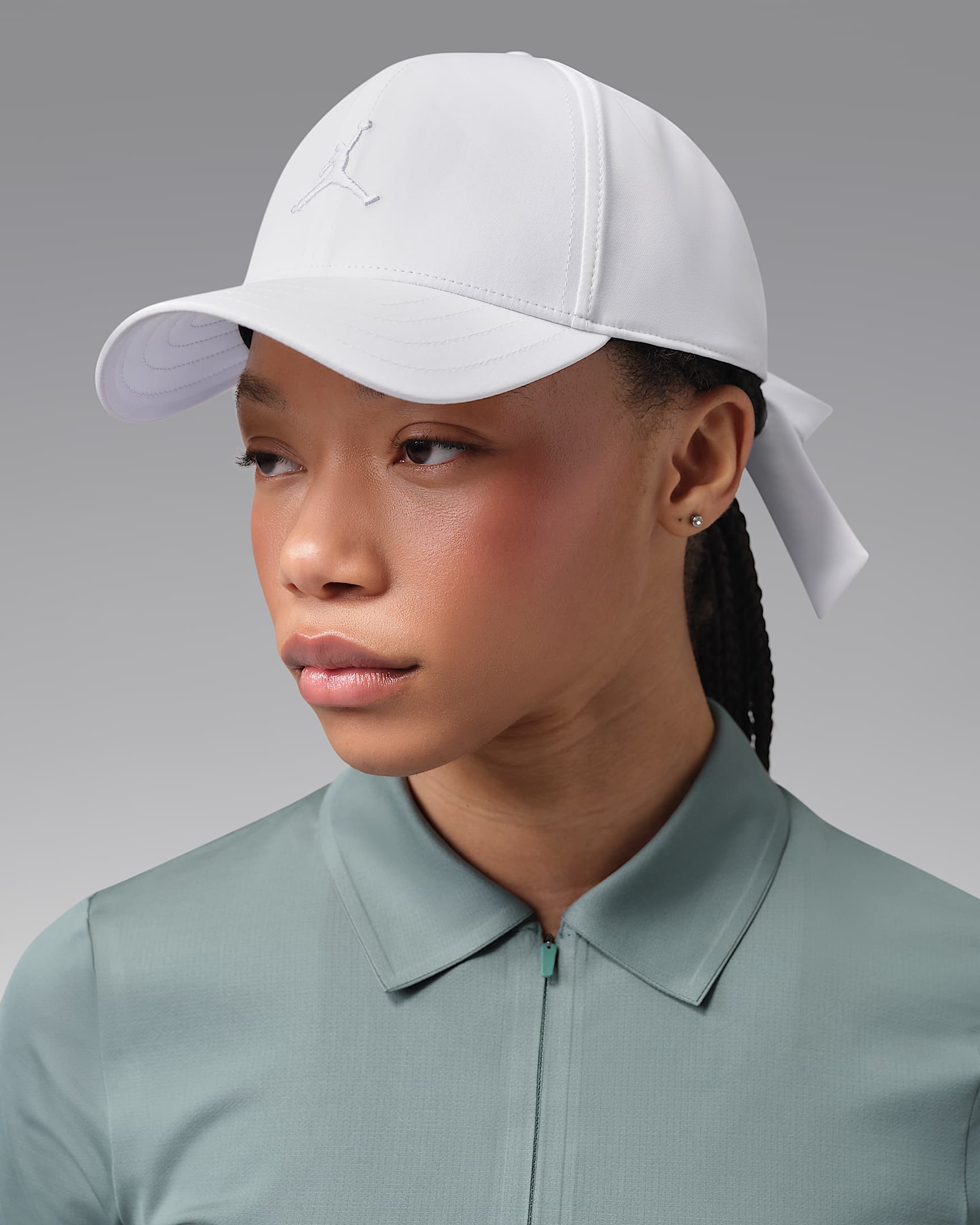 Jordan Club 速干半硬顶高尔夫运动帽 - 白色/白色