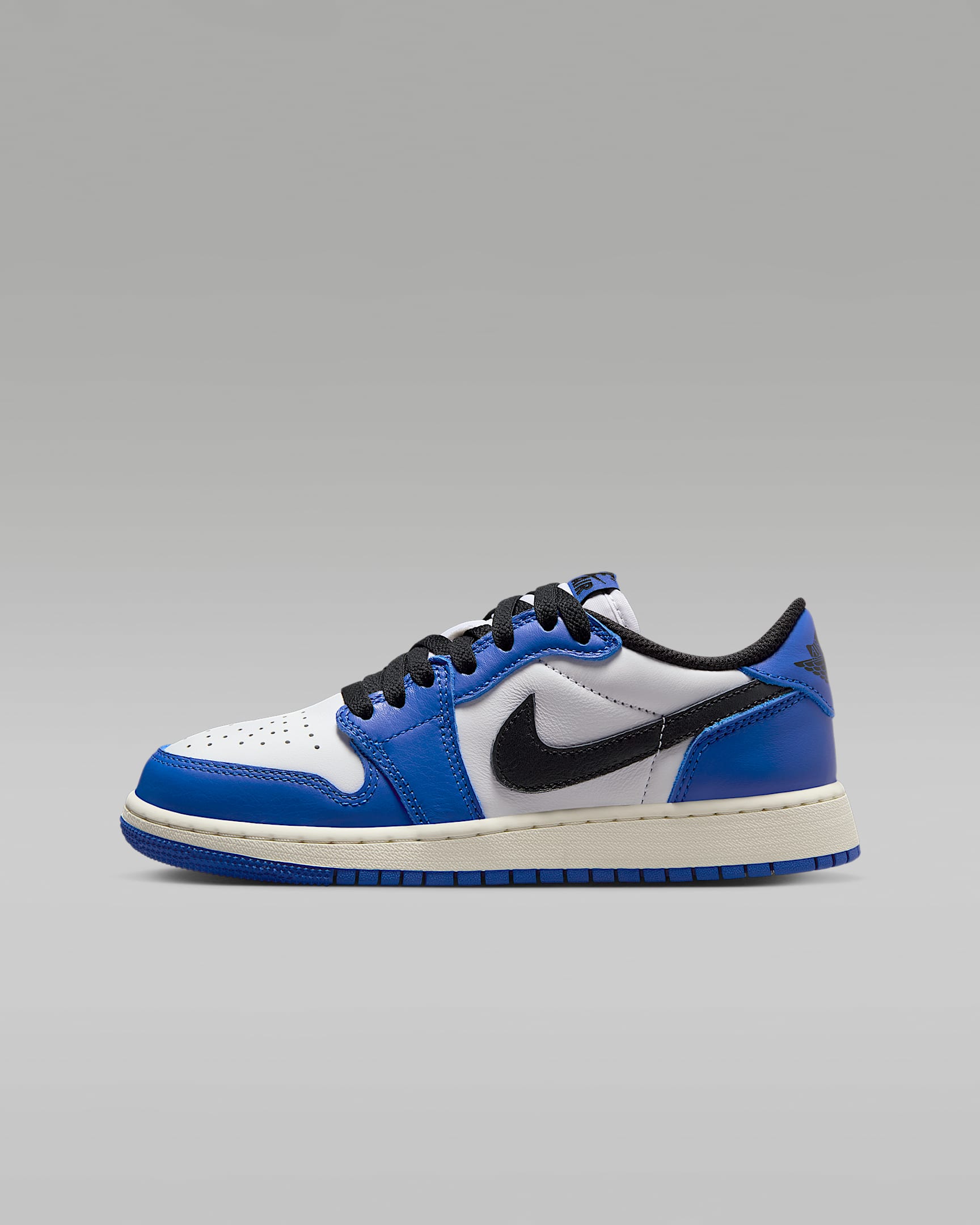 Air Jordan 1 Low "Game Royal" 大童运动鞋 - 白色/游戏宝蓝/帆白/黑