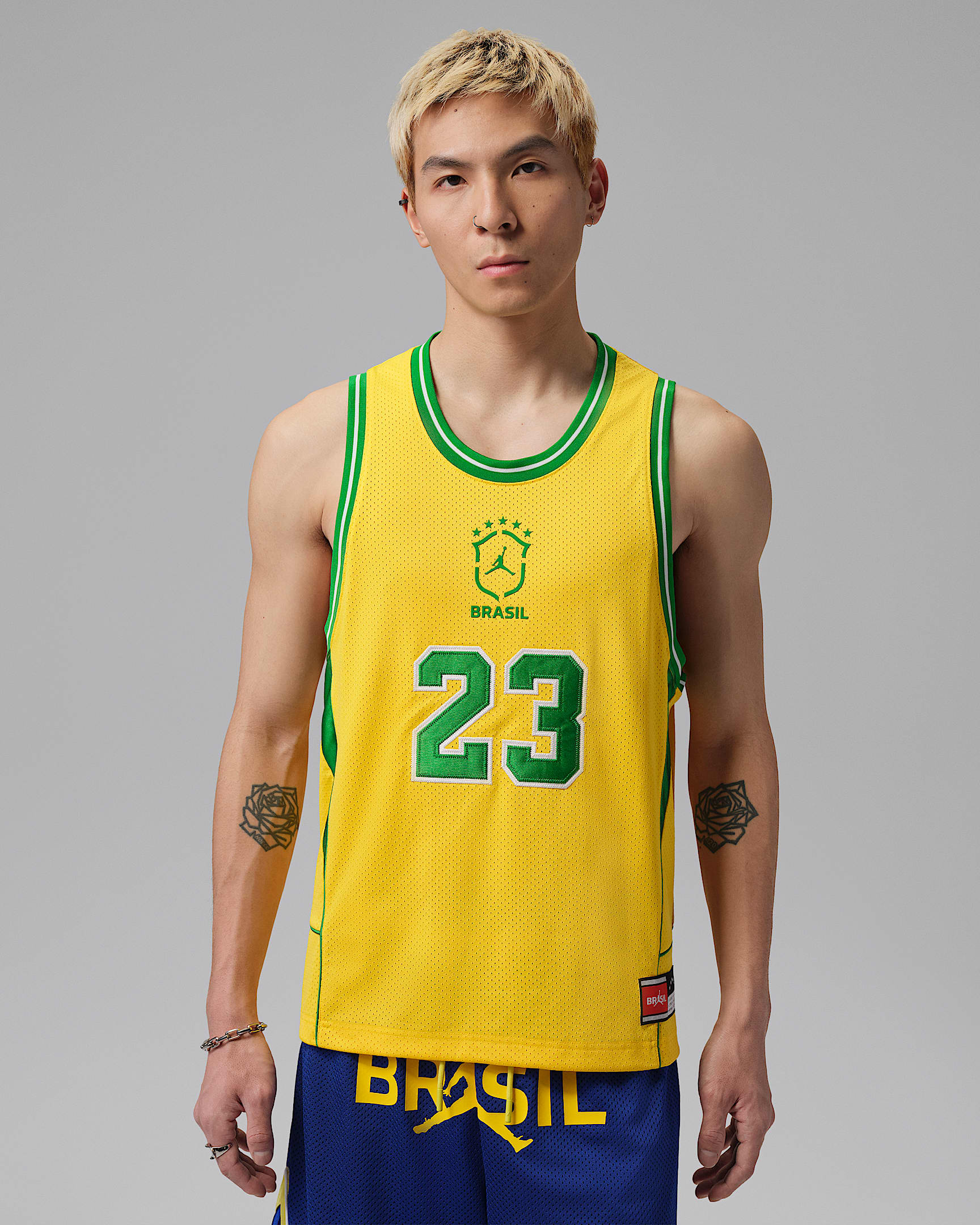 Jordan Essentials 男子网眼布球衣 - 校园粟黄/幸运绿