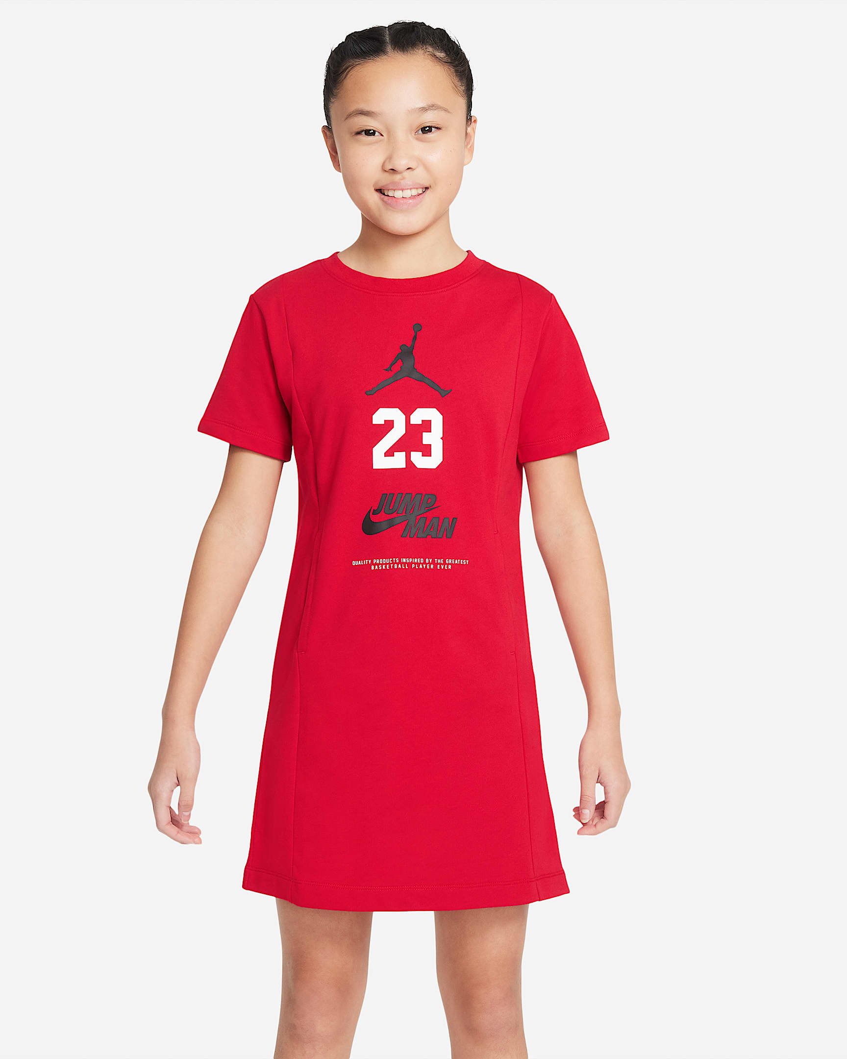 Jordan Jumpman 大童(女孩)T恤式连衣裙 - 健身红