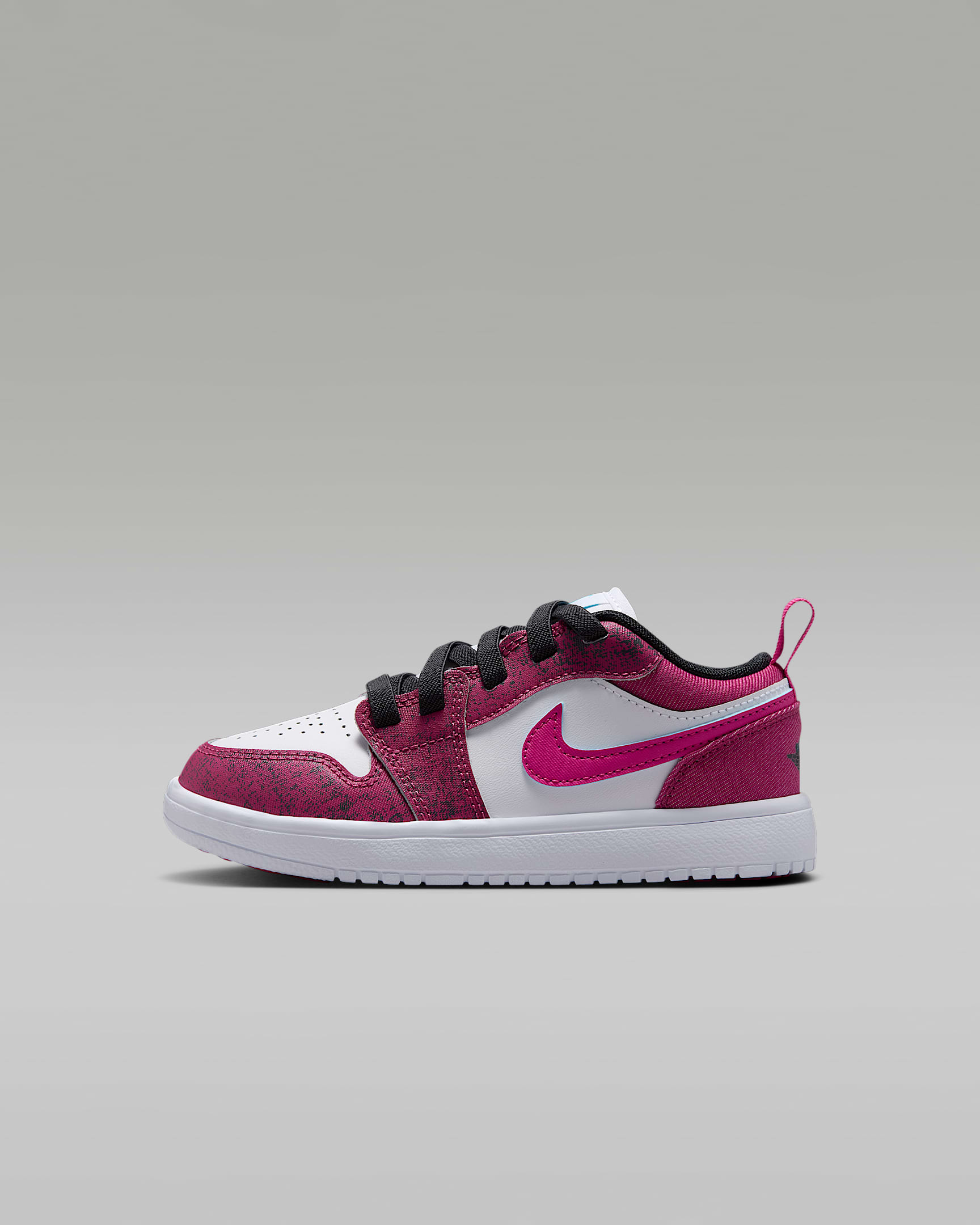 Jordan 1 Low Alt SE 幼童运动鞋 - 甜菜红/白色/波罗的海蓝/灰黑
