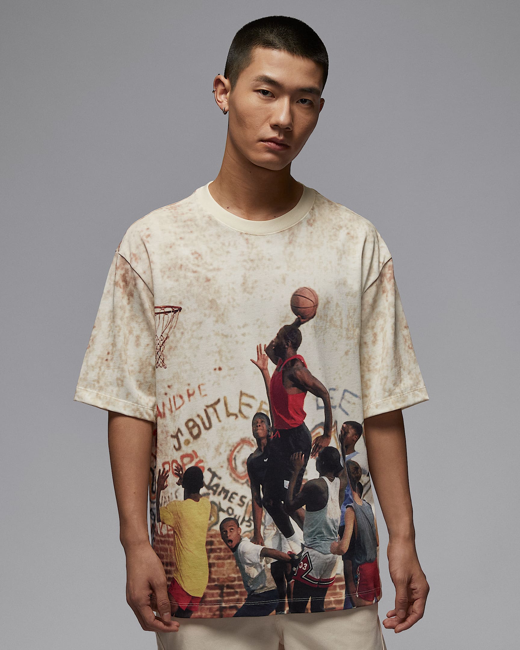 Air Jordan 85 男子图案T恤 - 帆白/传奇浅褐/石红