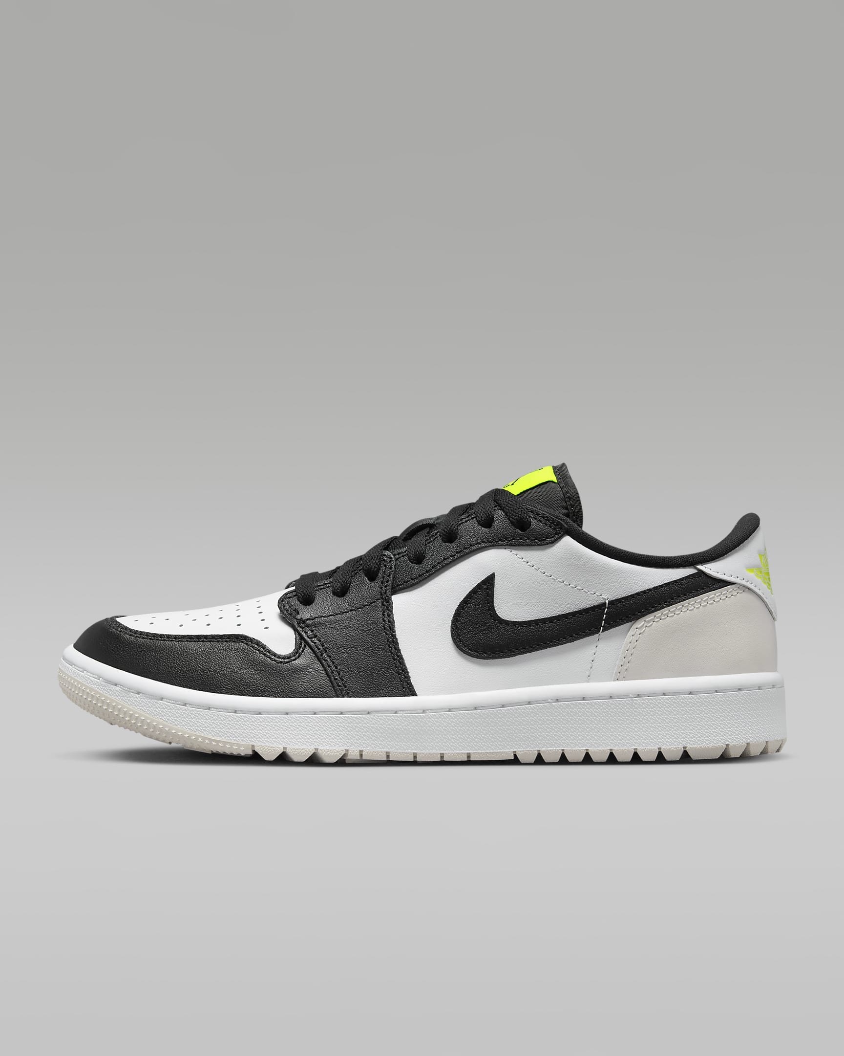 Air Jordan 1 Low G 男子高尔夫球鞋缓震抓地 - 白色/幻影灰白/荧光黄/黑