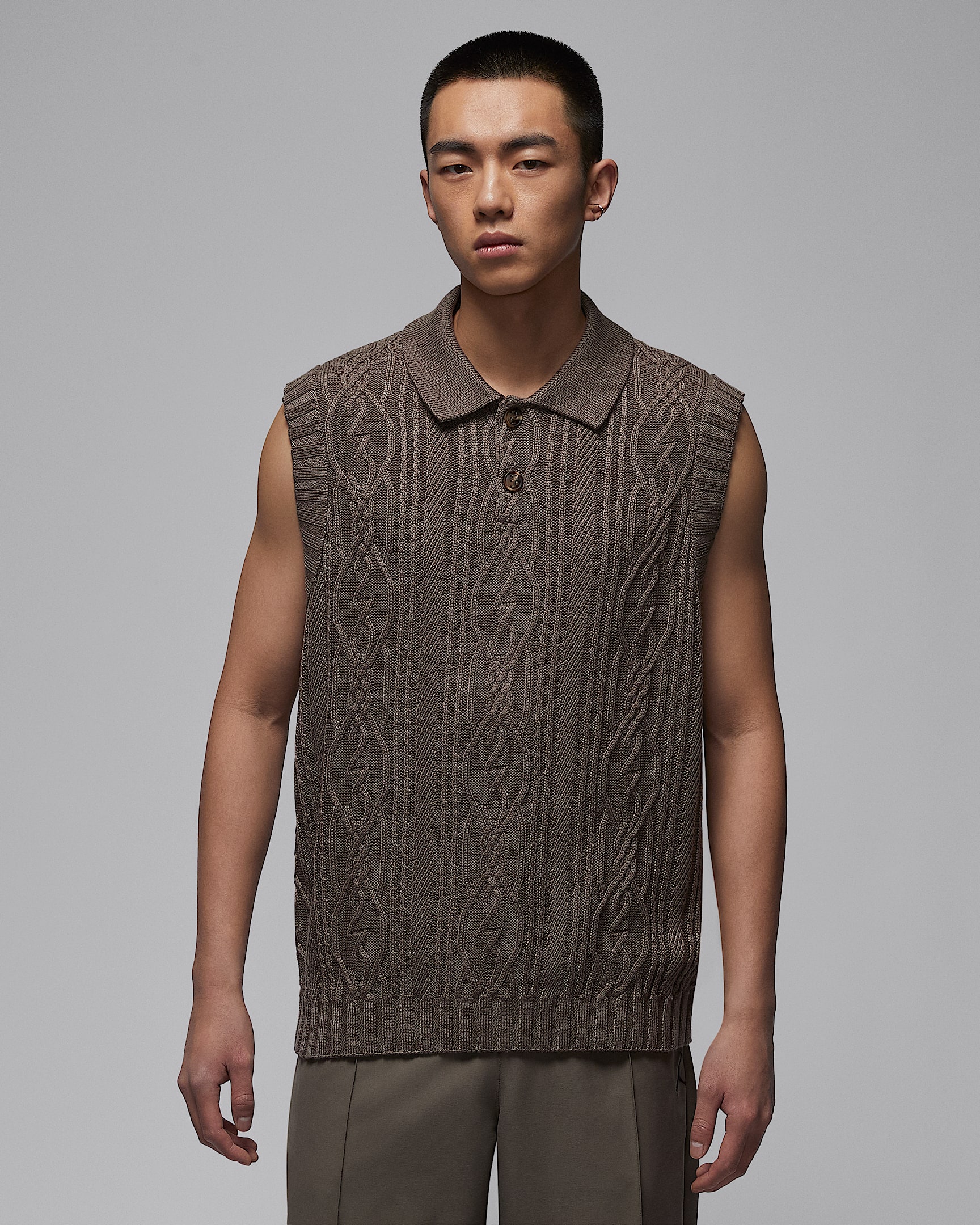 Jordan Sport 男子高尔夫无袖毛衣 - 橄榄灰