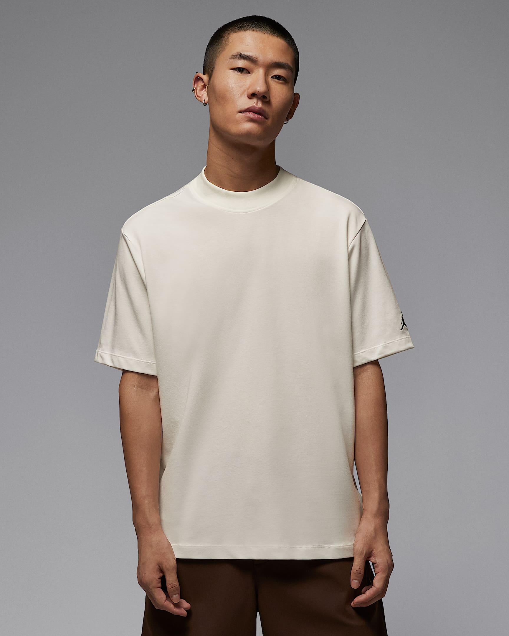 Jordan Sport Dri-FIT 男子速干企领高尔夫上衣 - 帆白/黑