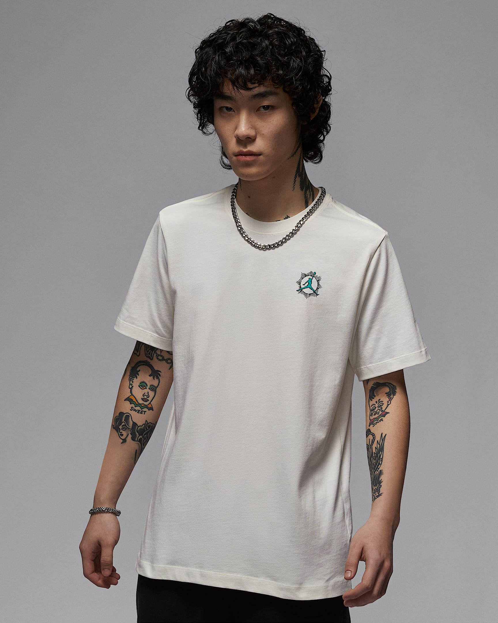 Jordan Brand 男子印花T恤 - 帆白/黑