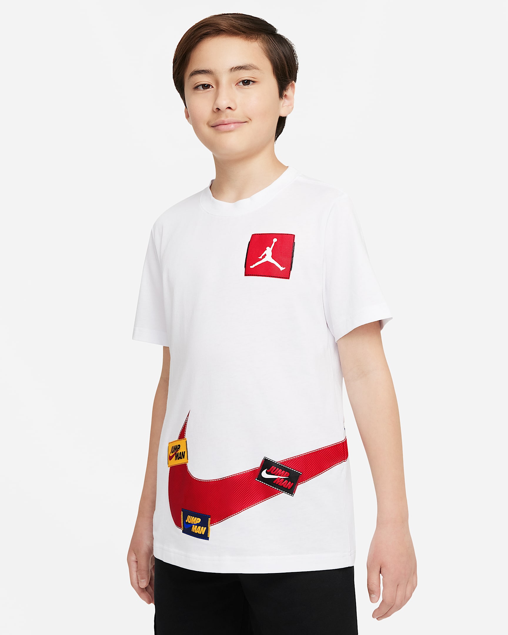 Jordan 大童(男孩)T恤 - 白色