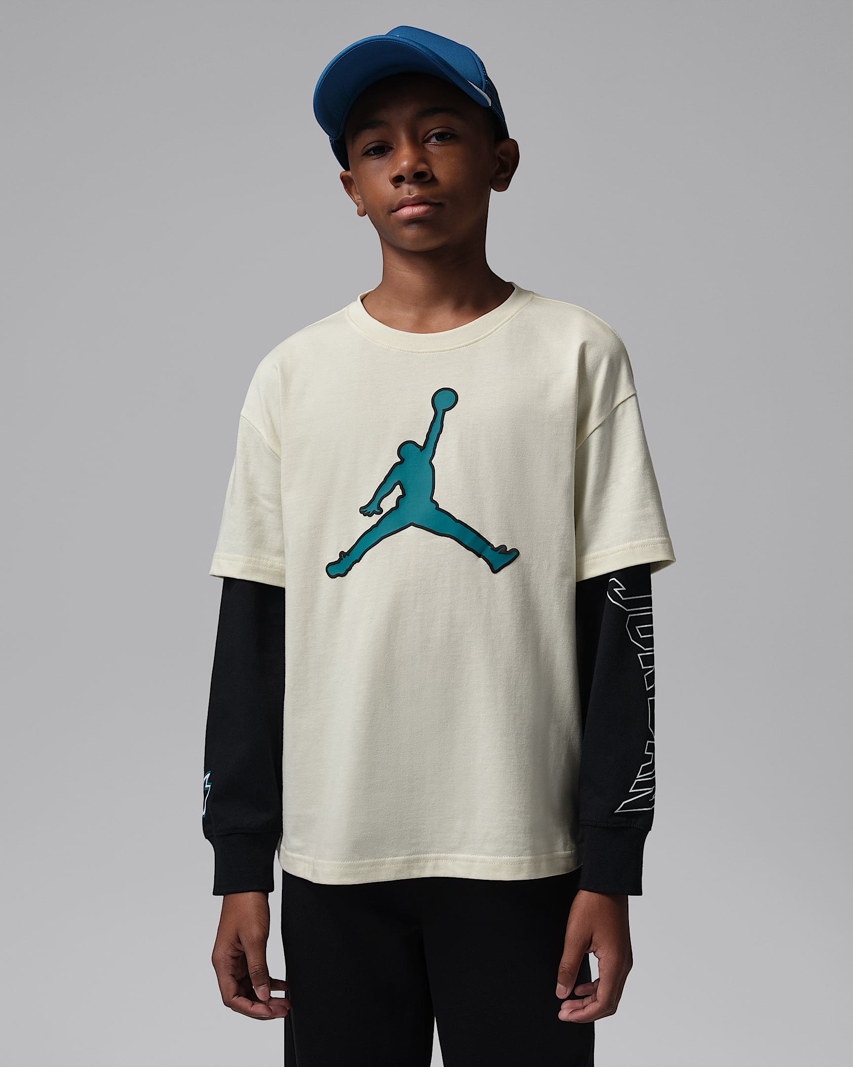 Air Jordan 6 '91 Playoff Tix 大童长袖T恤 - 帆白