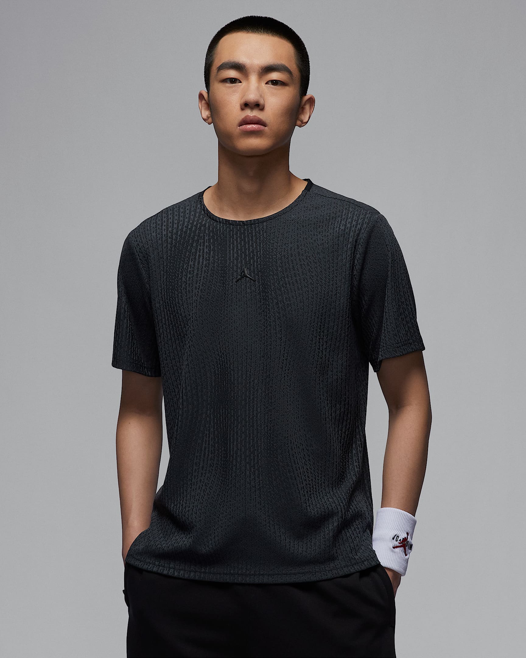 Jordan Sport Dri-FIT ADV 男子透气速干舒爽短袖运动上衣 - 暗灰色/黑/黑