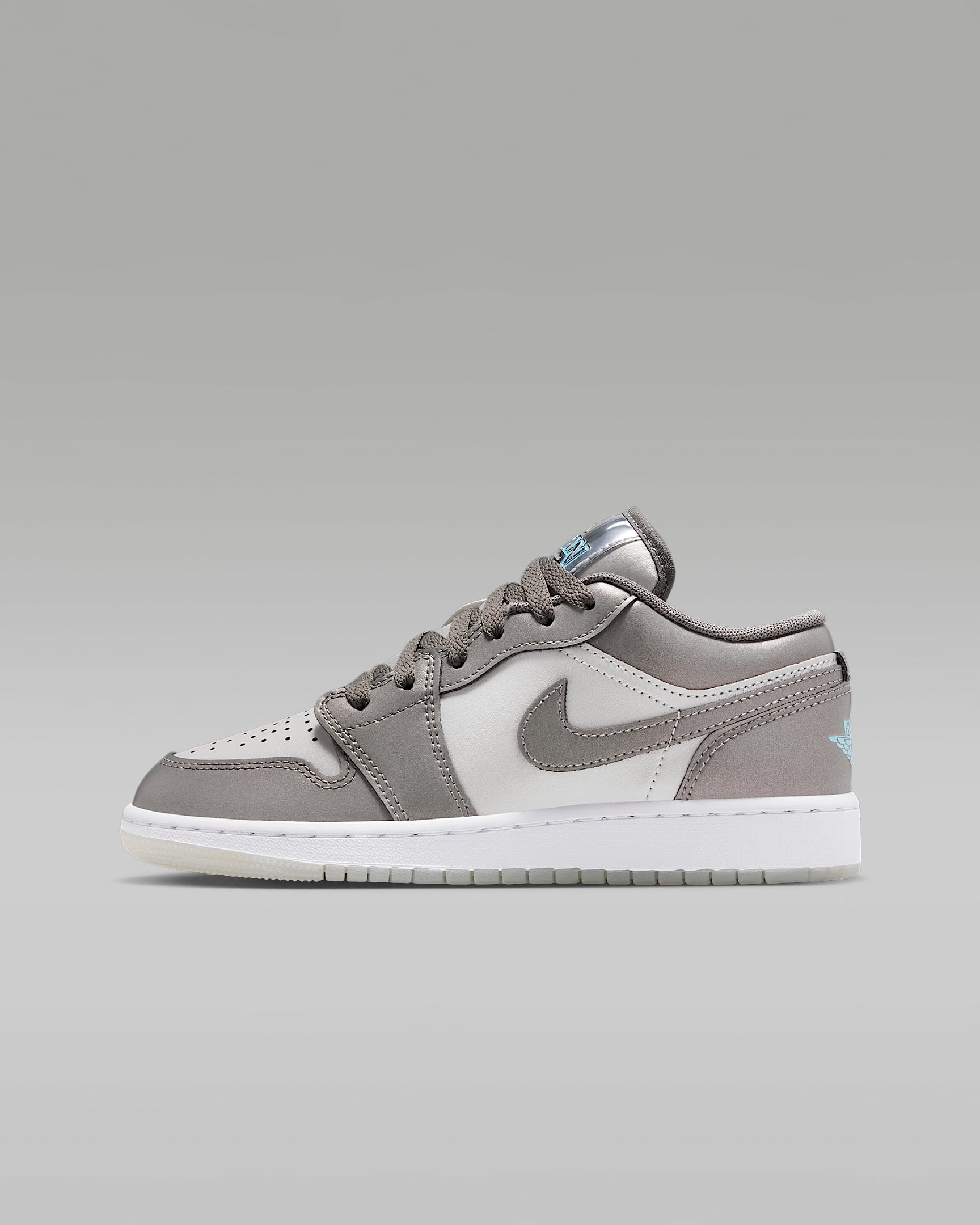 Air Jordan 1 Low SE 大童运动鞋 - 青灰色/尘光子色/白色/冷蓝