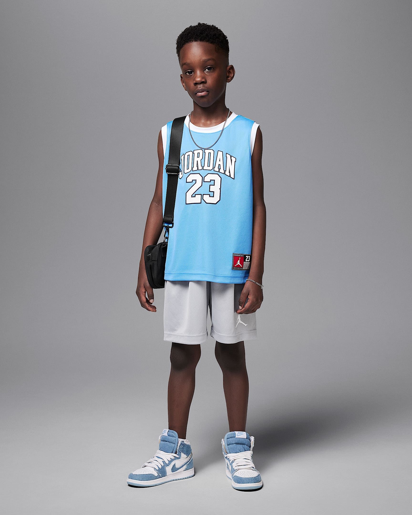 Jordan 23 幼童球衣和短裤套装 - 狼灰
