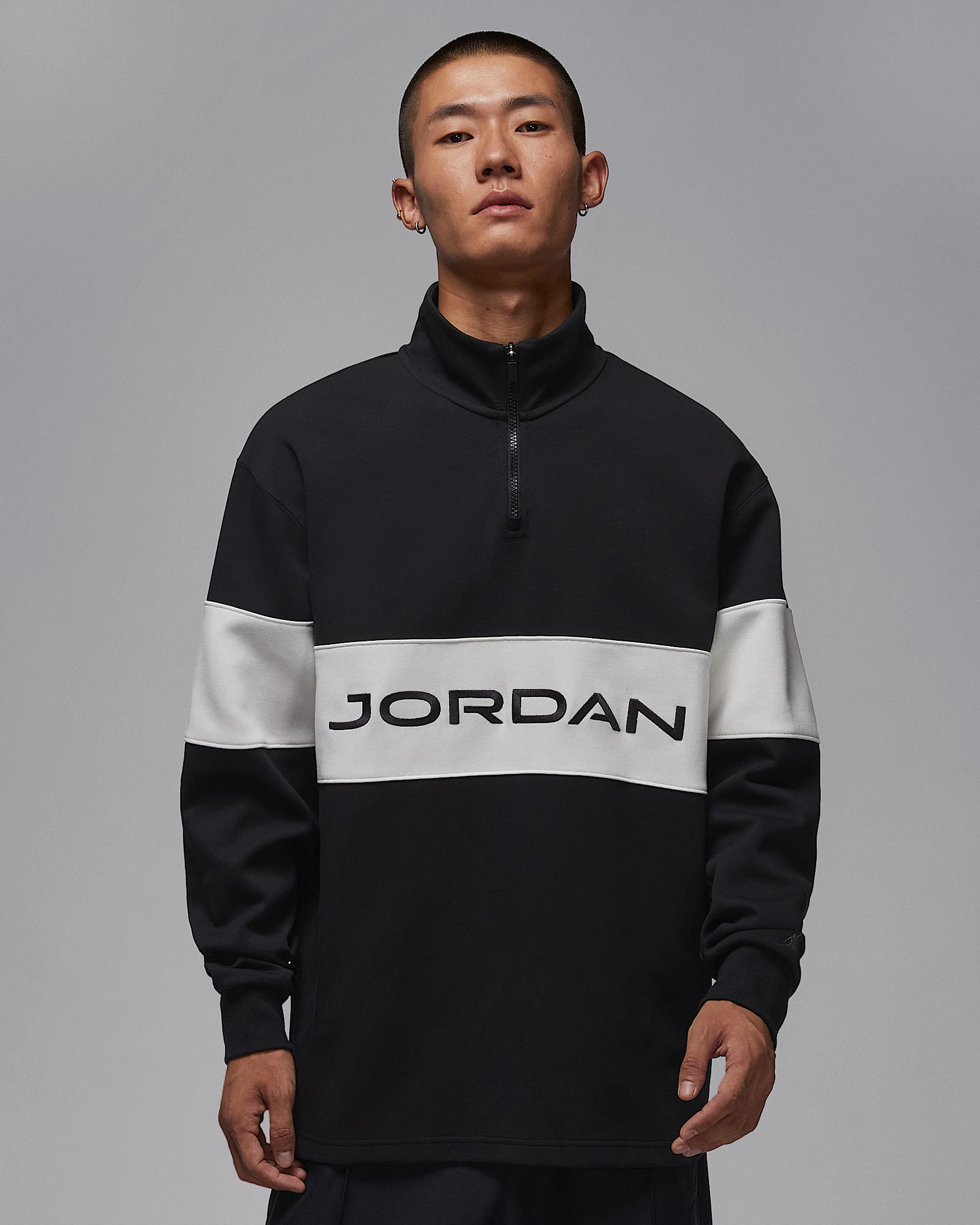 Jordan Dri-FIT 男子速干高尔夫上衣 - 黑/帆白/暗灰色