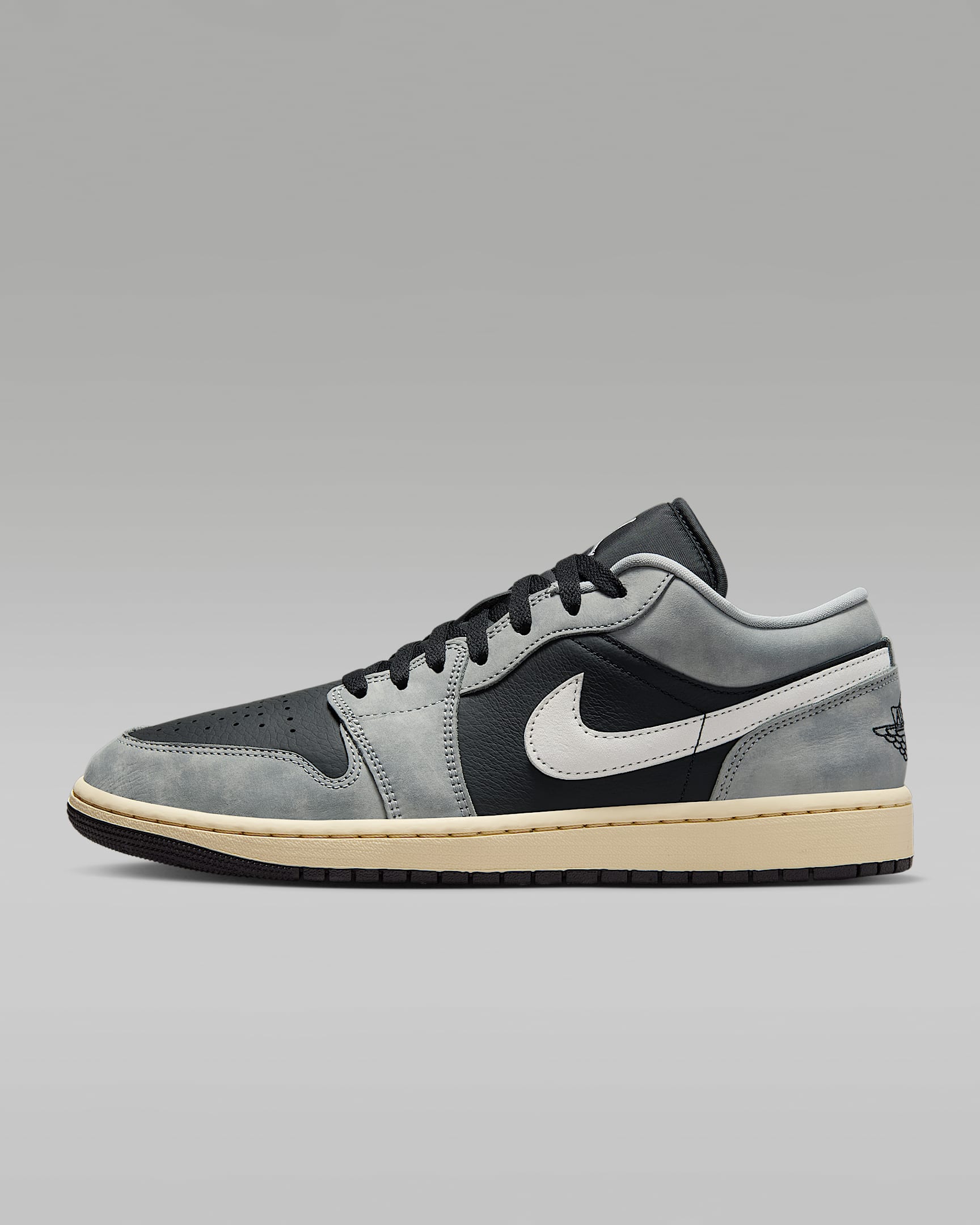 Air Jordan 1 Low SE 男子运动鞋 - 浅烟灰/帆白/棉布白/黑