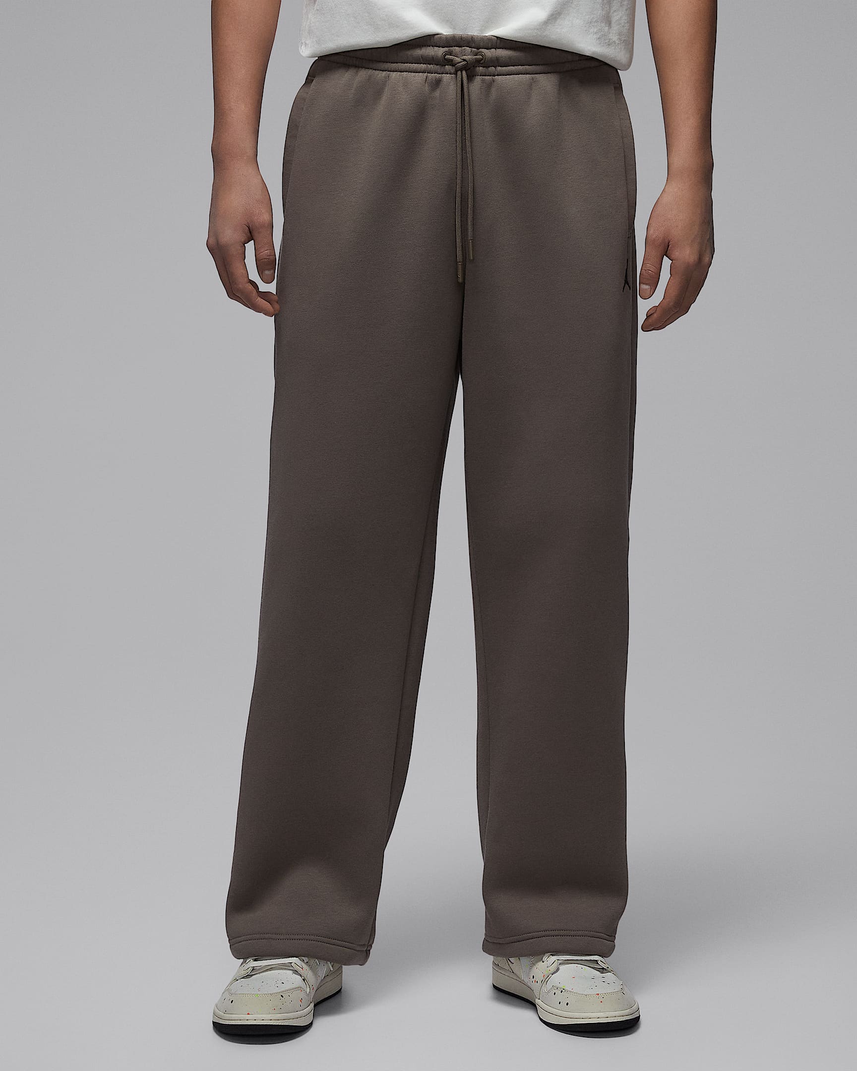 Jordan Brooklyn Fleece 男子 Oversize 风加绒直筒长裤 - 橄榄灰/黑