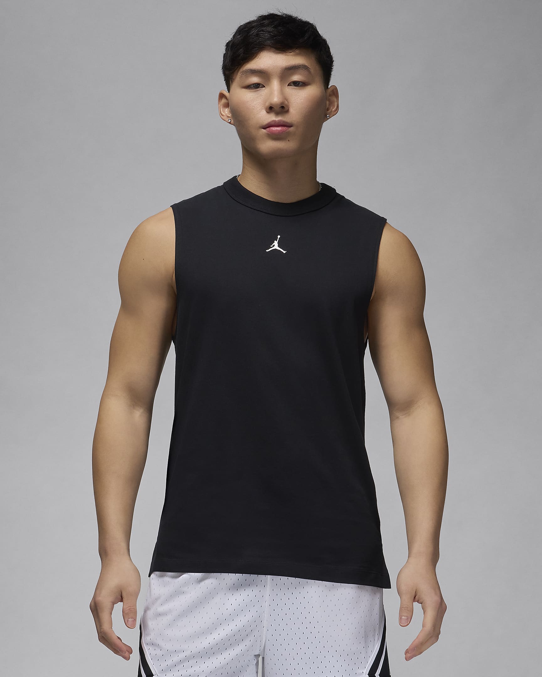 Jordan Sport Dri-FIT 男子透气速干无袖篮球上衣 - 黑/白色