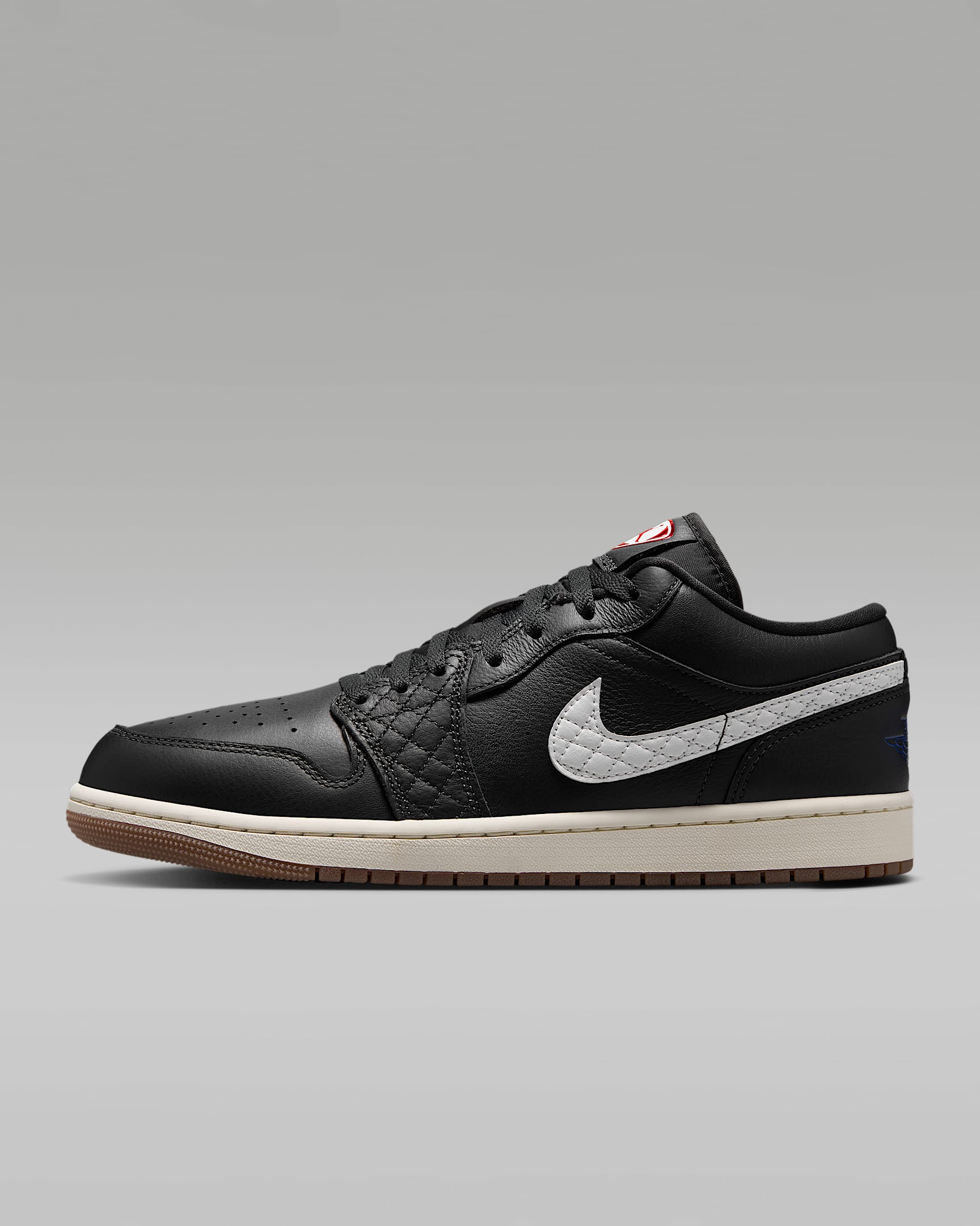 Air Jordan 1 Low SE 男子运动鞋 - 灰黑/大学红/游戏宝蓝/帆白