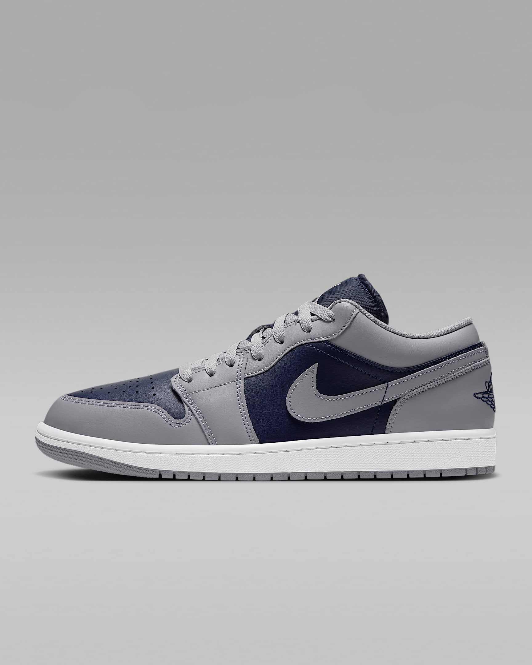 Air Jordan 1 Low 男子运动鞋 - 科技灰/白色/大学深蓝