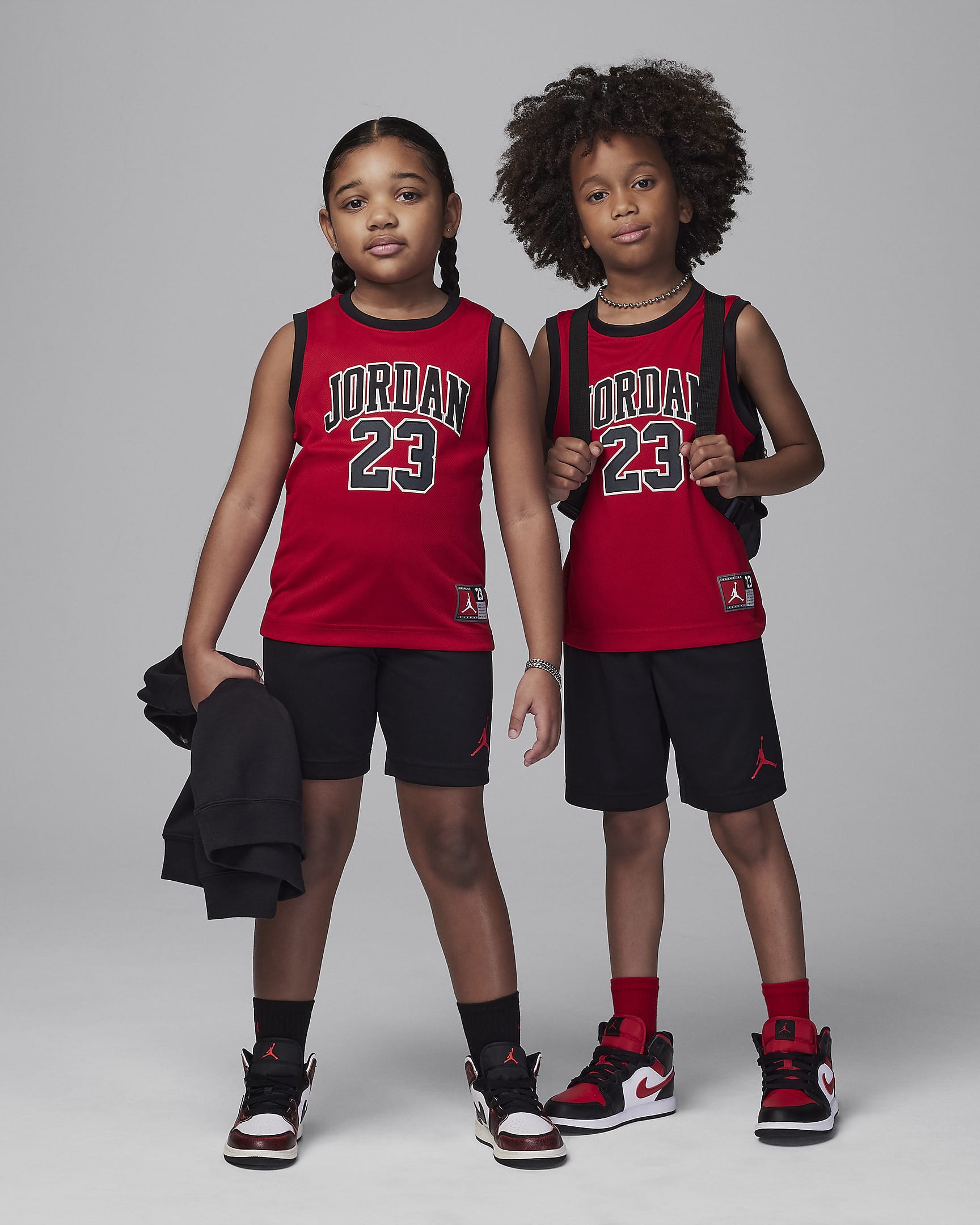 Jordan 23 幼童球衣和短裤套装 - 黑