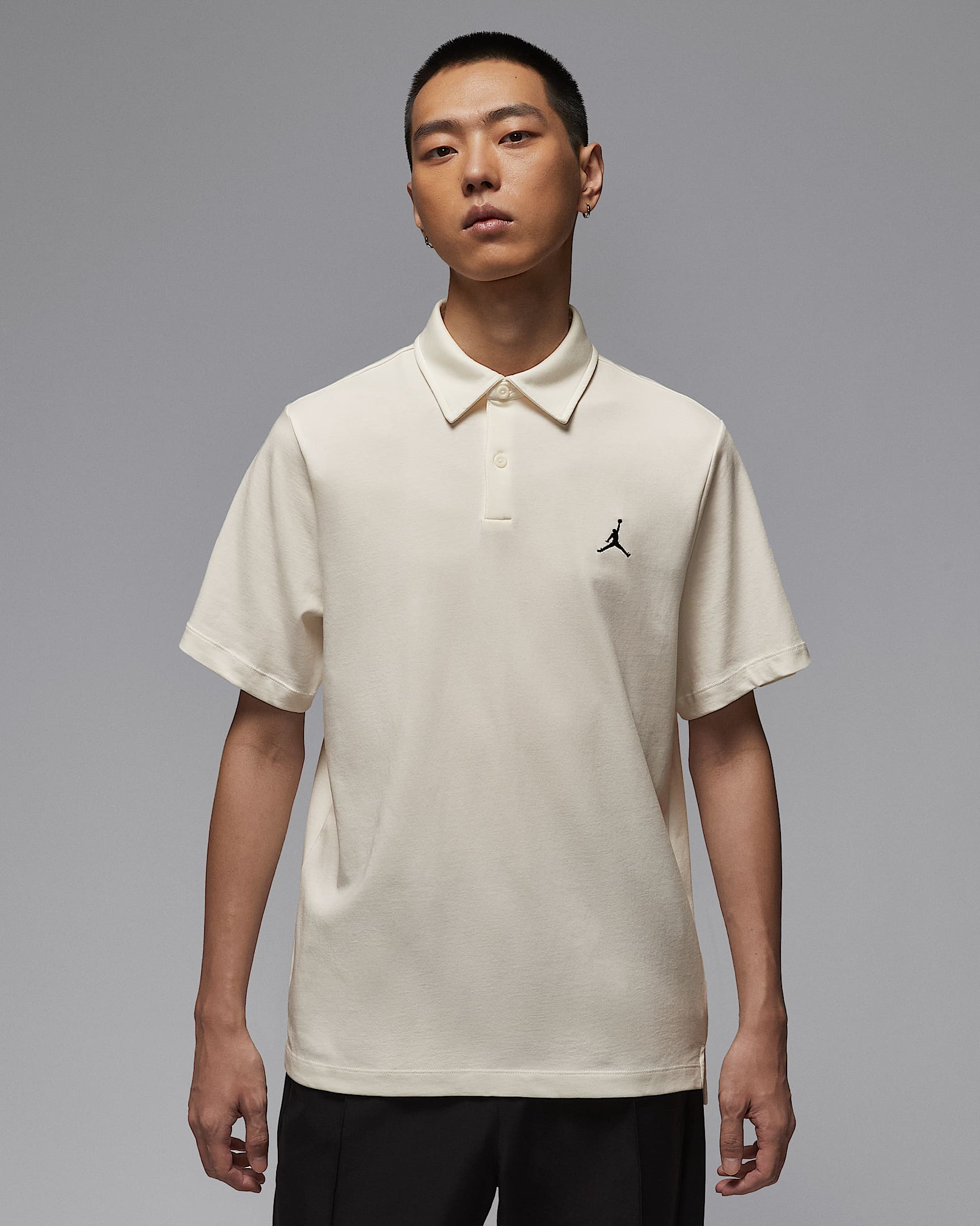 Jordan Sport Dri-FIT 男子速干高尔夫翻领T恤 - 帆白/黑