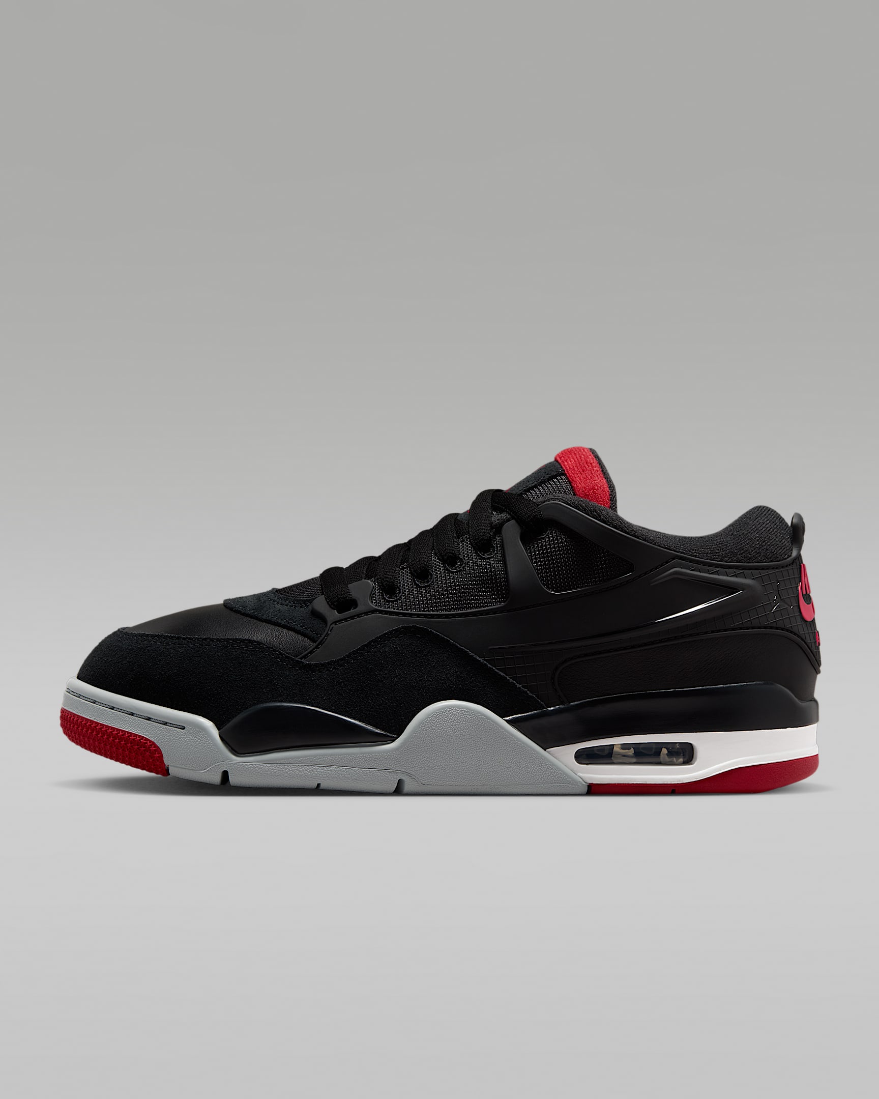 Air Jordan 4 RM 男子运动鞋骑士鞋 - 黑/狼灰/白色/校园红