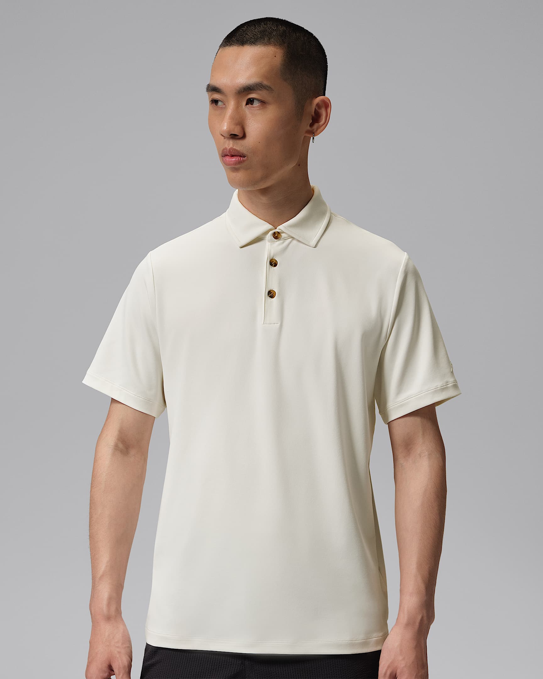 Jordan Sport 男子防晒短袖高尔夫翻领T恤 - 帆白/帆白