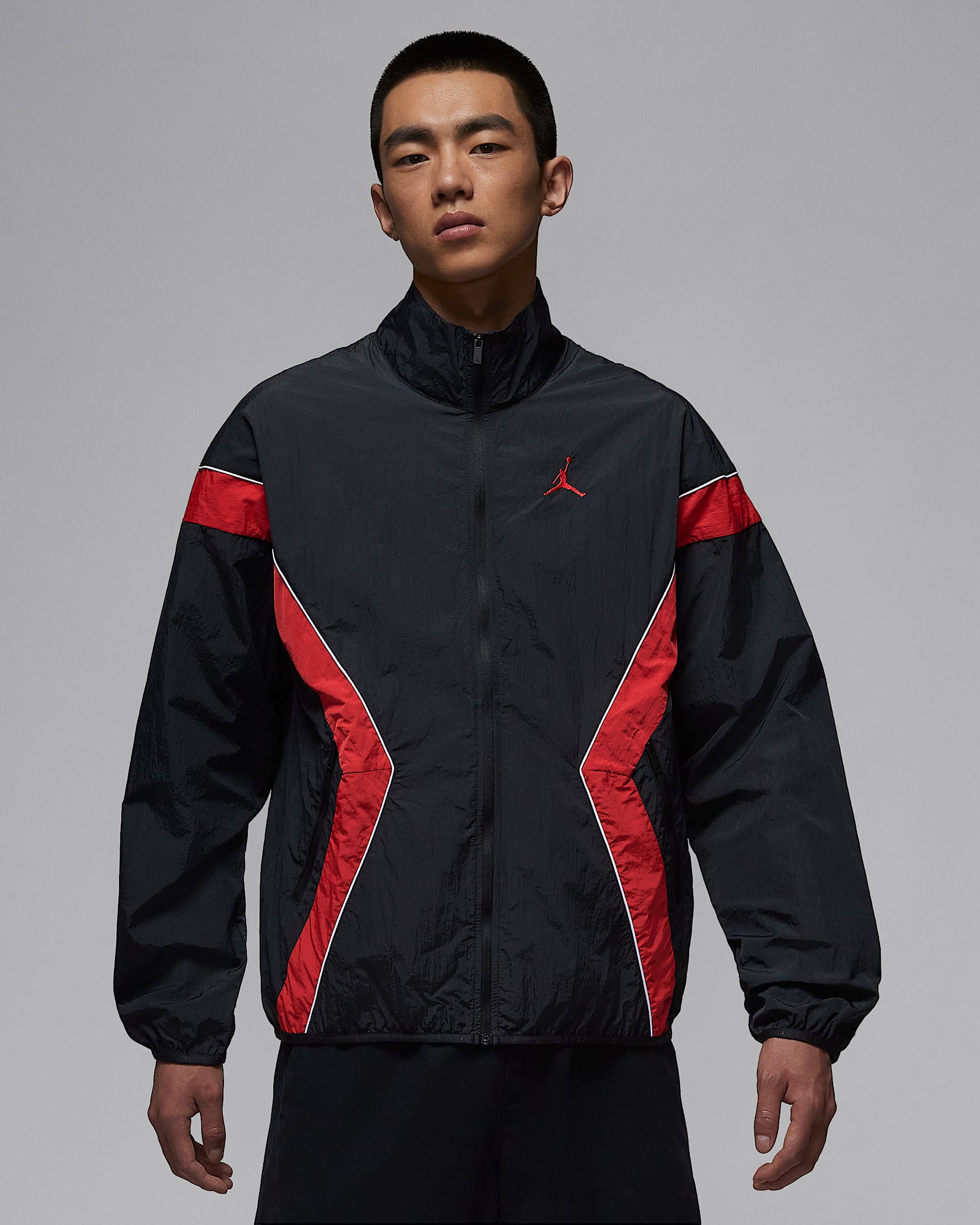 Jordan Brooklyn Draft 男子防晒夹克 - 黑/健身红/白色/健身红
