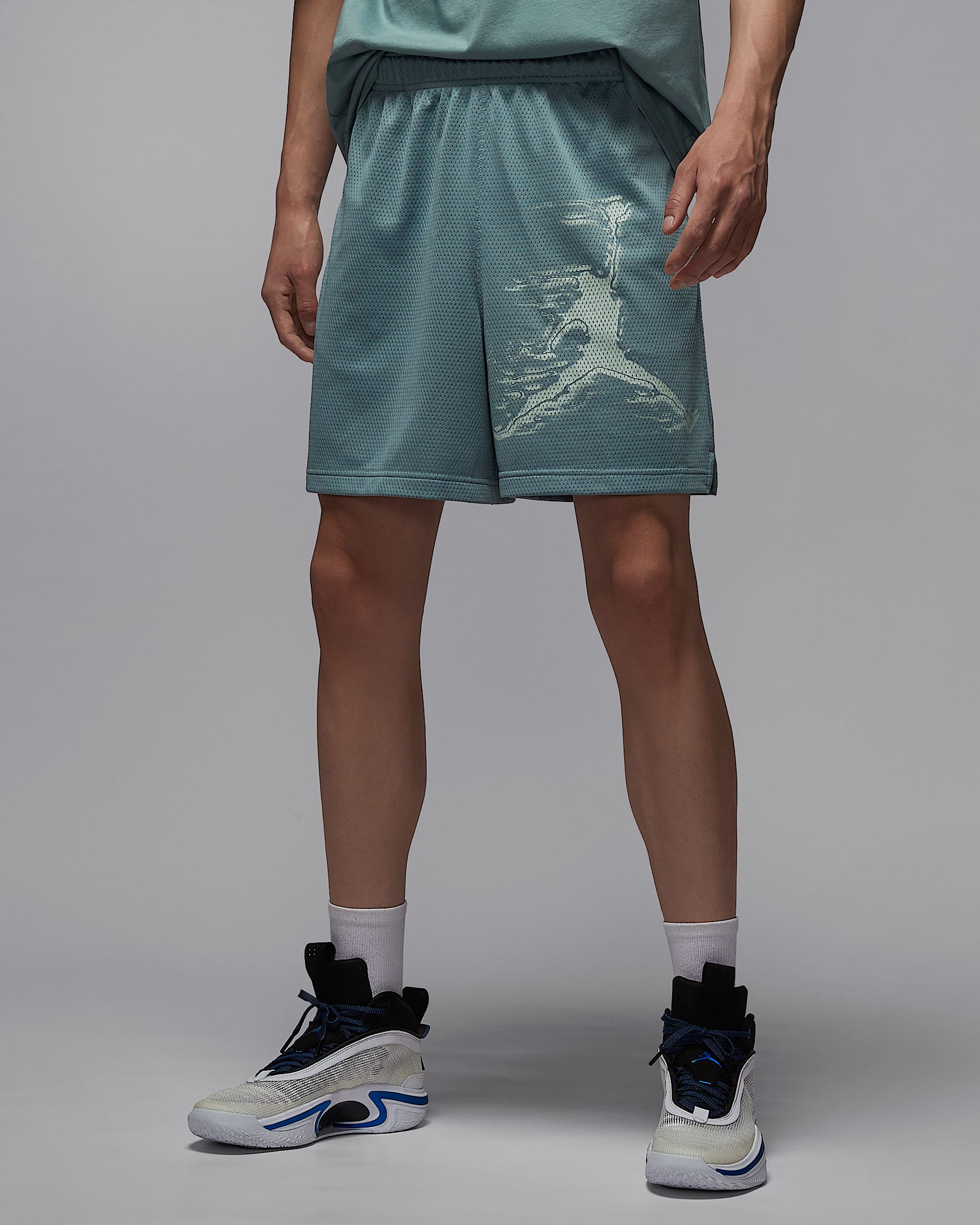 Jordan Sport Dri-FIT 男子速干印花短裤 - 飞行员灰