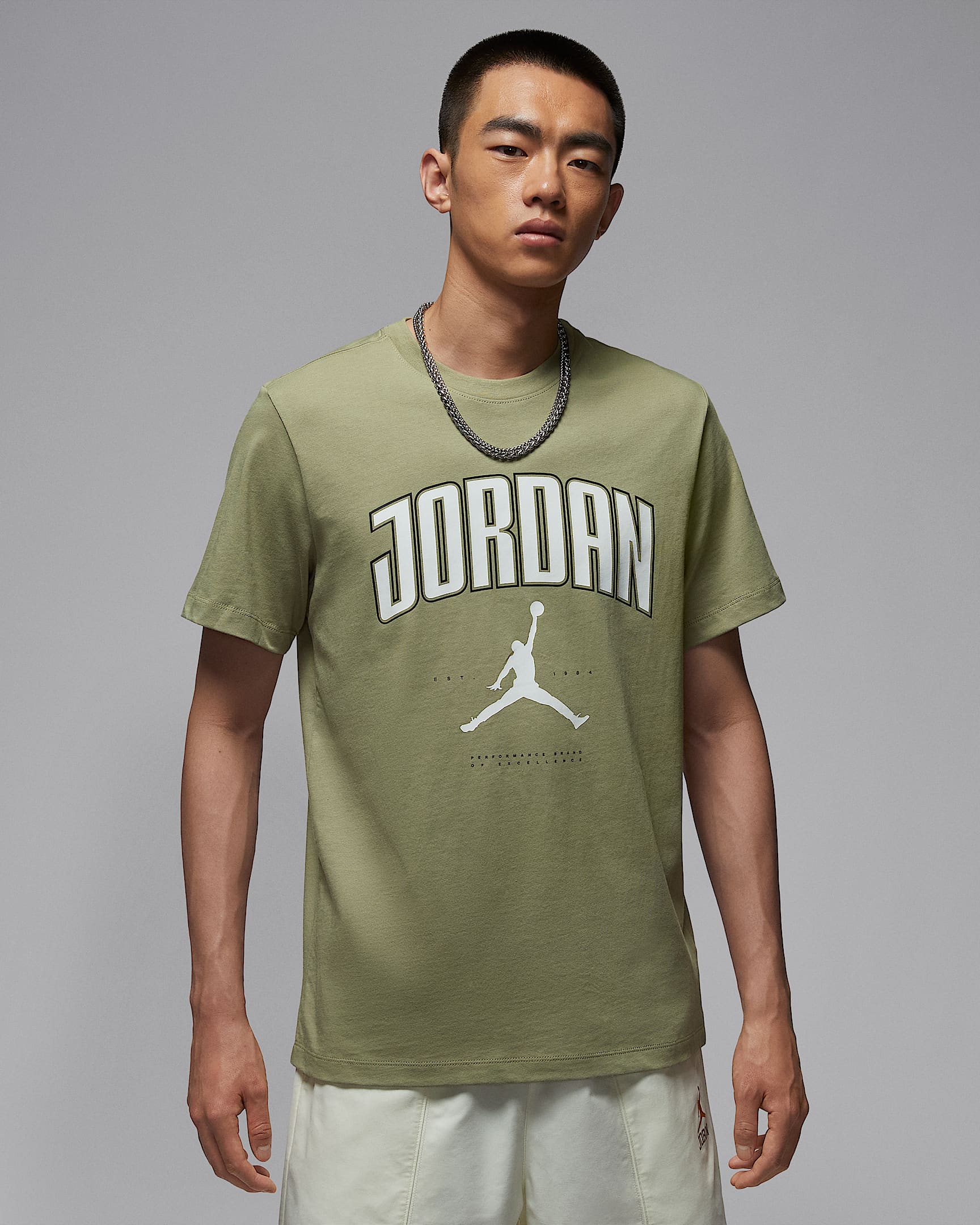 Jordan 男子T恤 - 中卡其/帆白