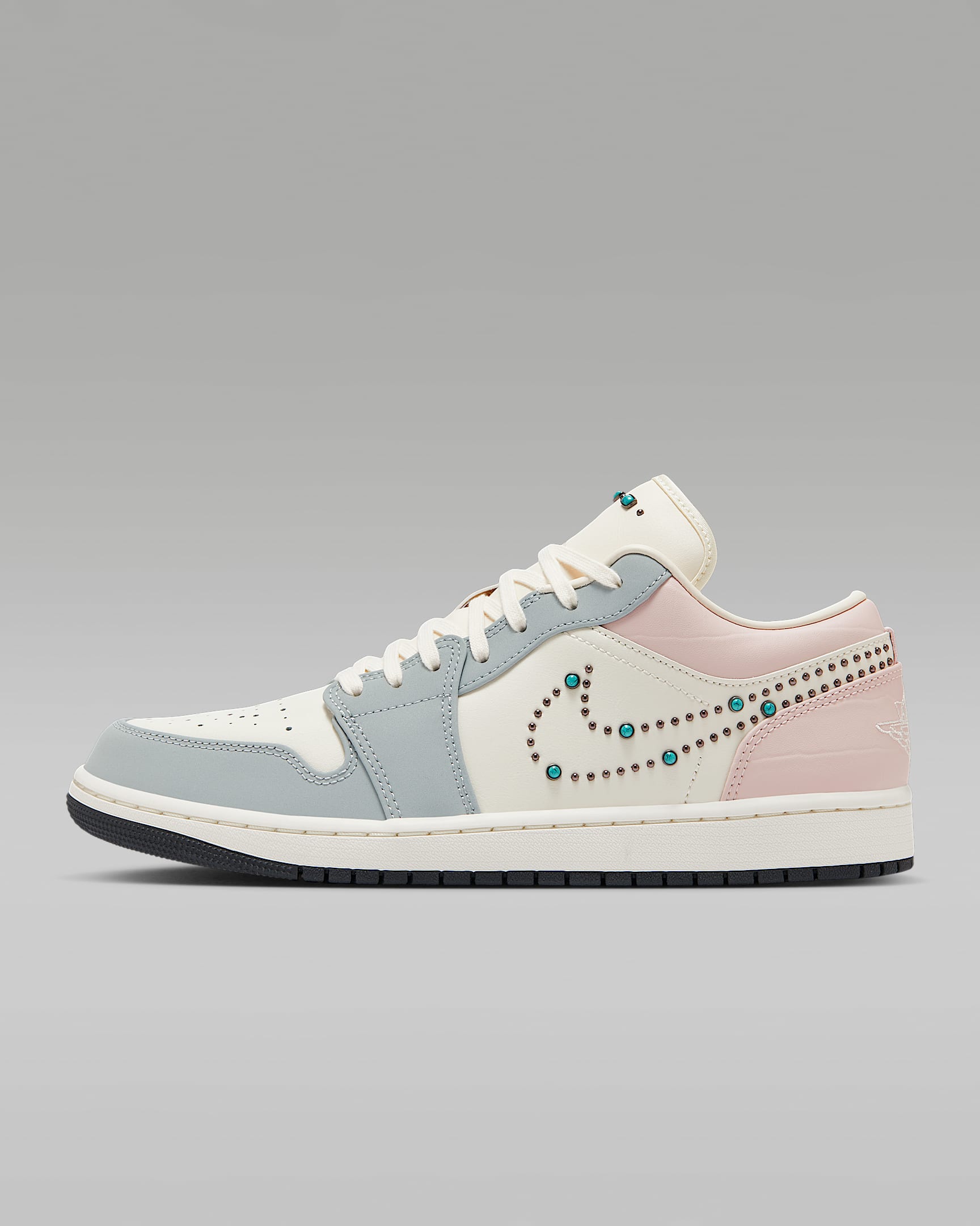 Air Jordan 1 Low 男子运动鞋 - 珍珠灰/帆白/泡沫薄荷绿/灰黑