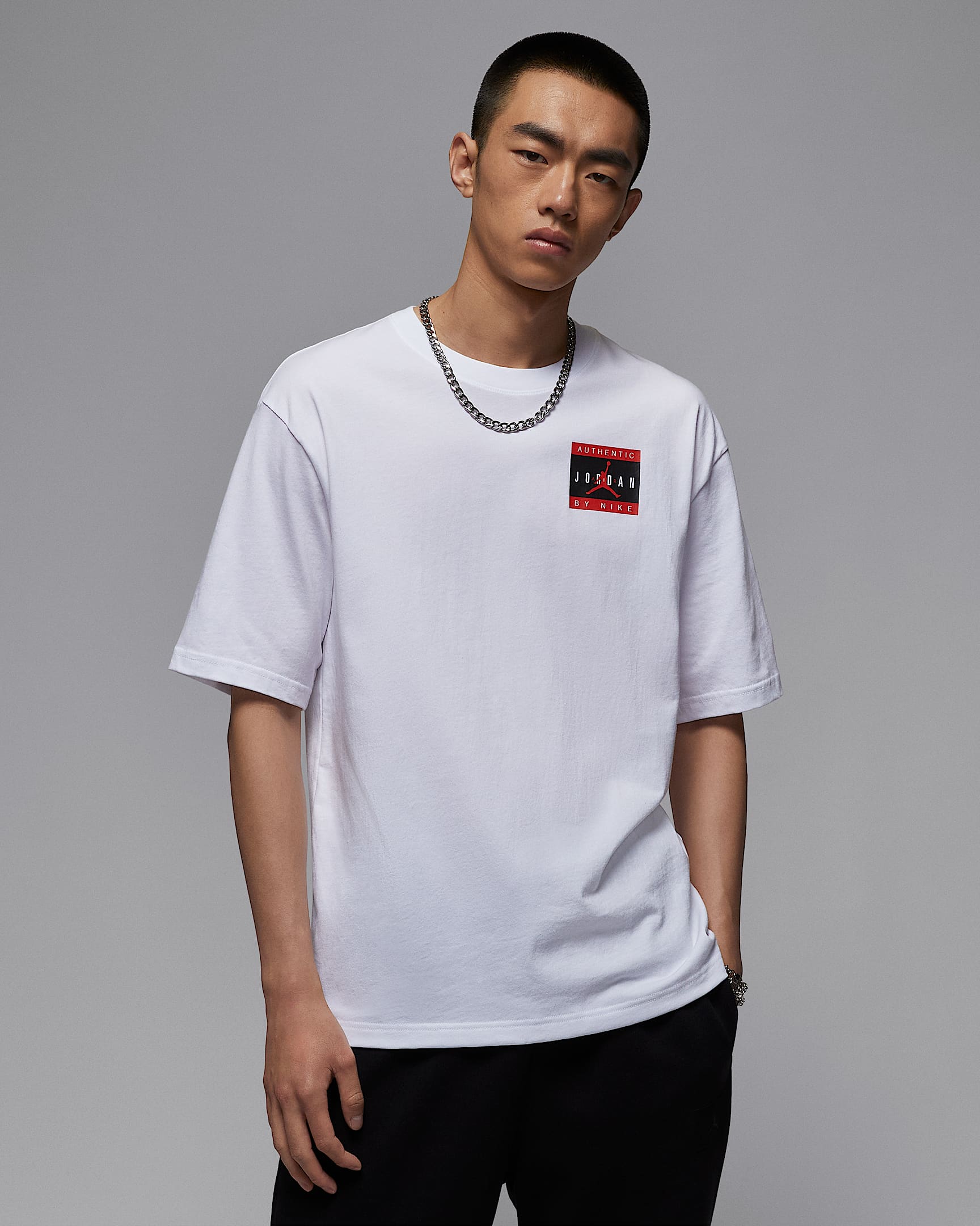 Jordan Brand 男子T恤 - 白色/大学红