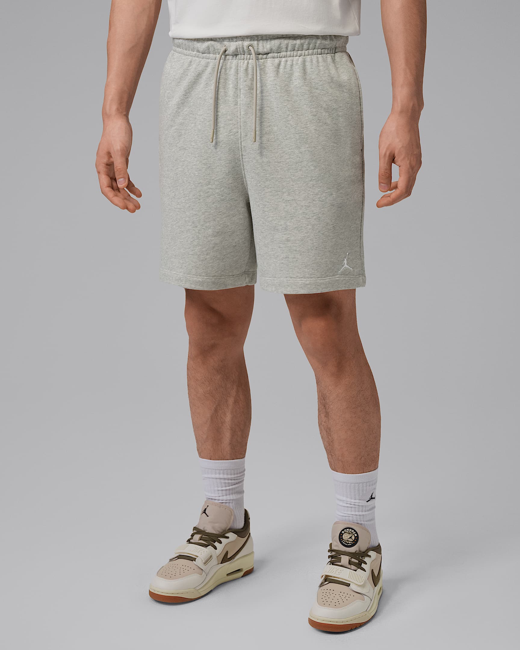 Jordan Brooklyn Fleece 男子短裤 - 麻灰/白色