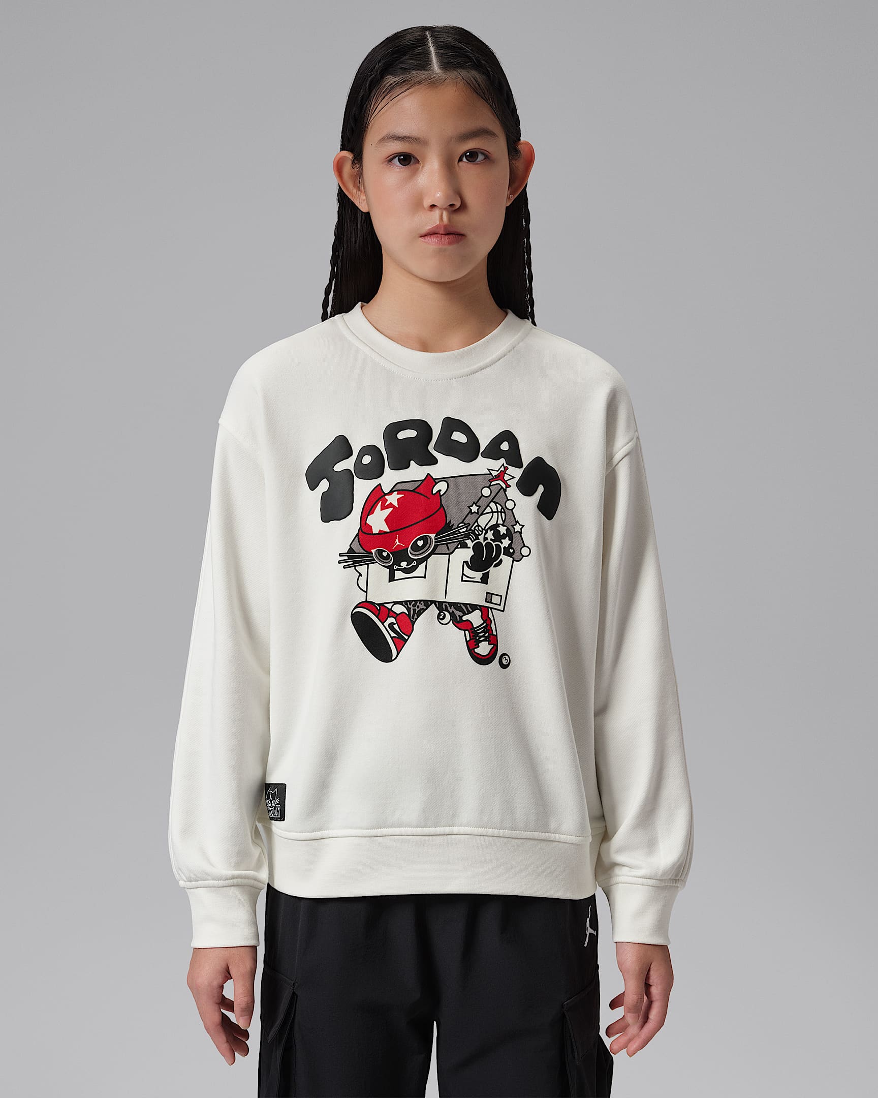 Jordan Brooklyn Fleece 大童圆领上衣 - 帆白