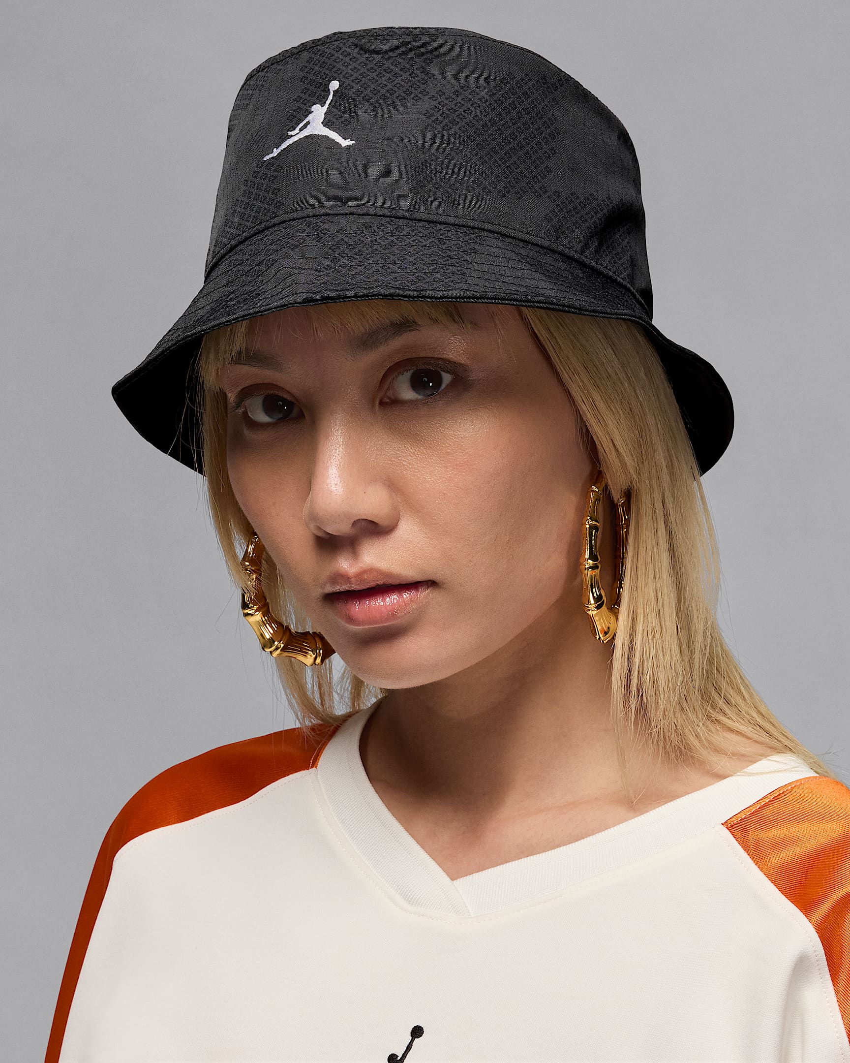 Jordan Apex 图案渔夫运动帽 - 黑/白色