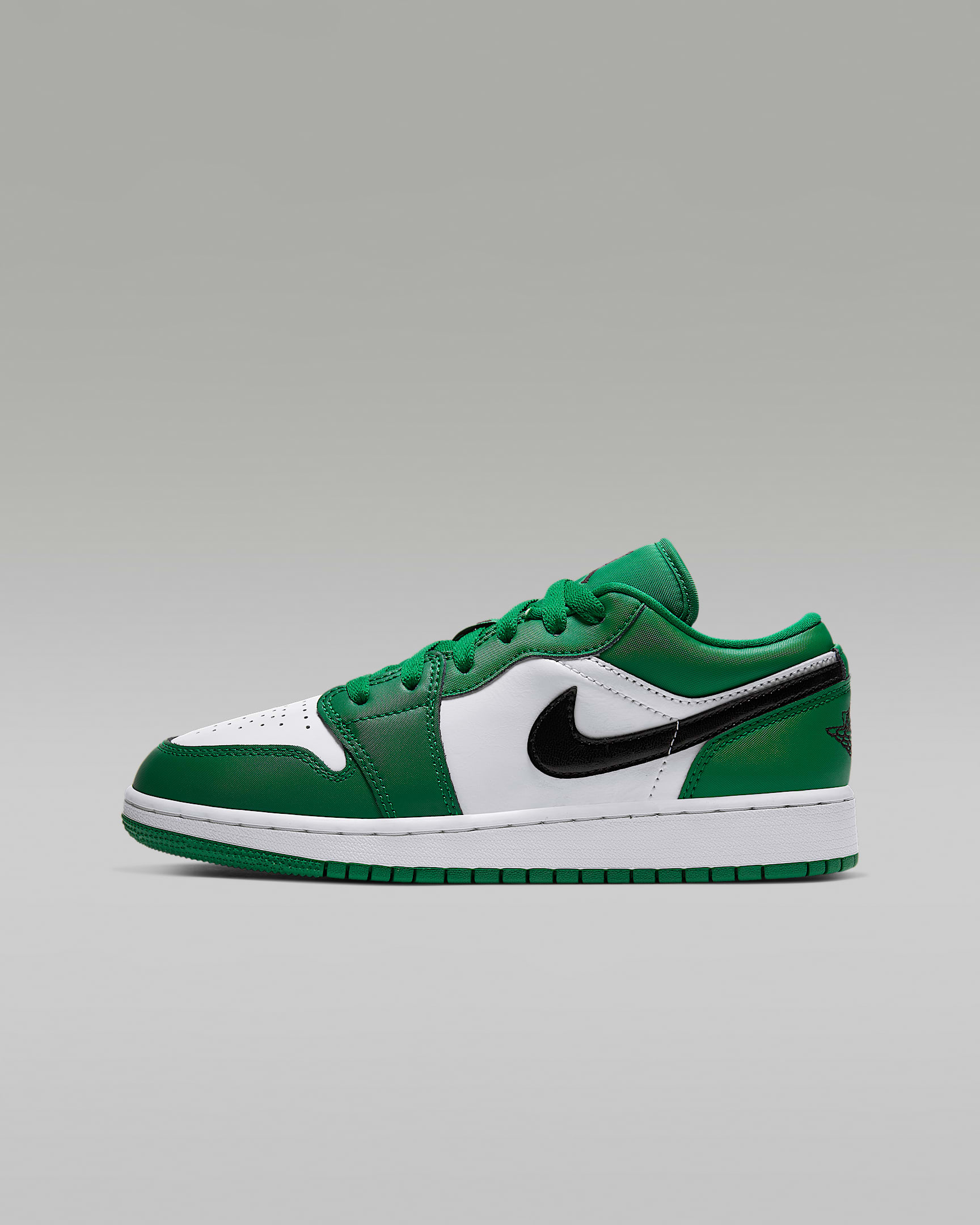 Air Jordan 1 Low 大童运动鞋 - 松绿/白色/黑
